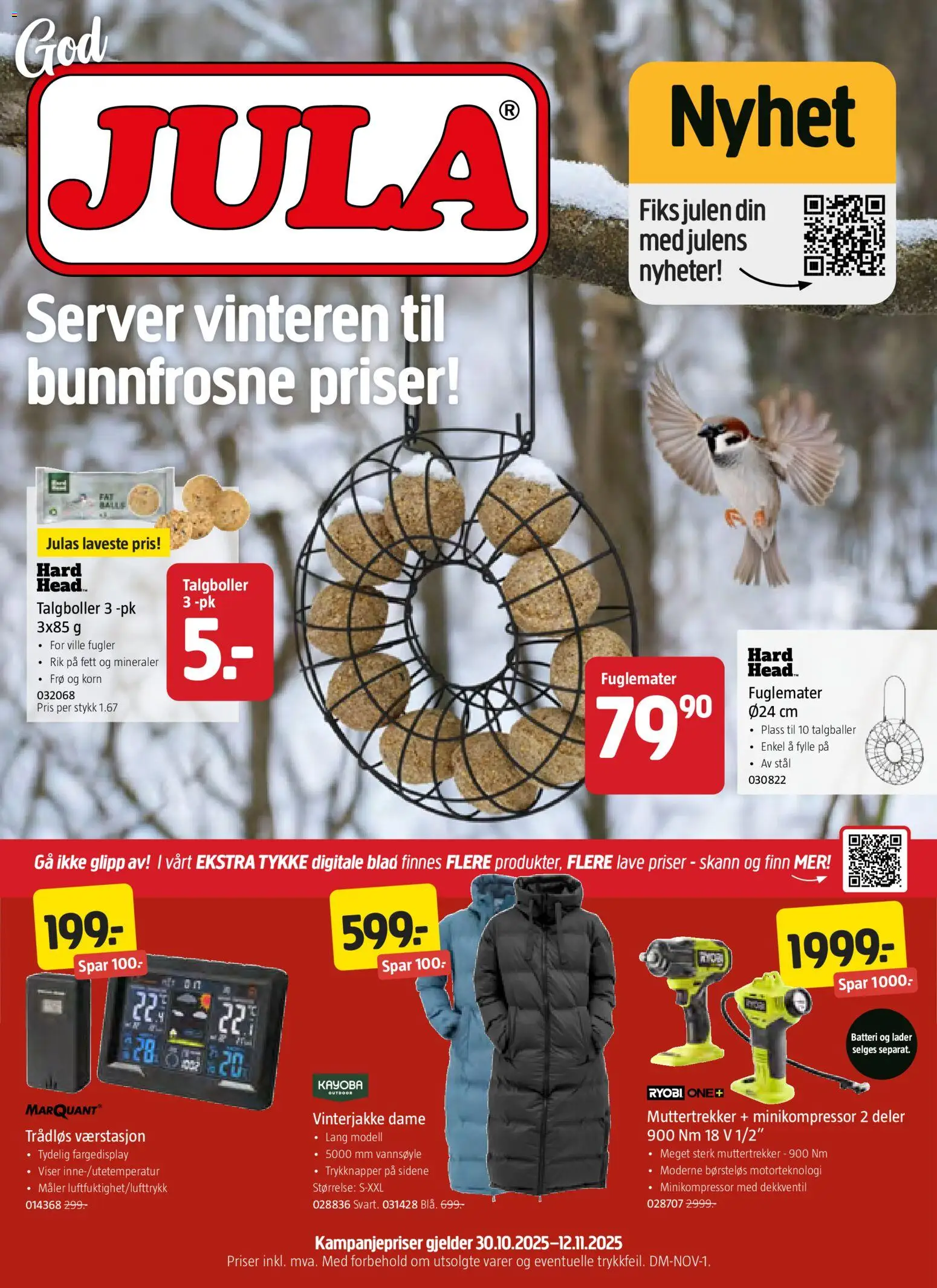 {H1} | Side: 1 | Produkter: Værstasjon, Dartpilar, Vinterjakke, Batteri