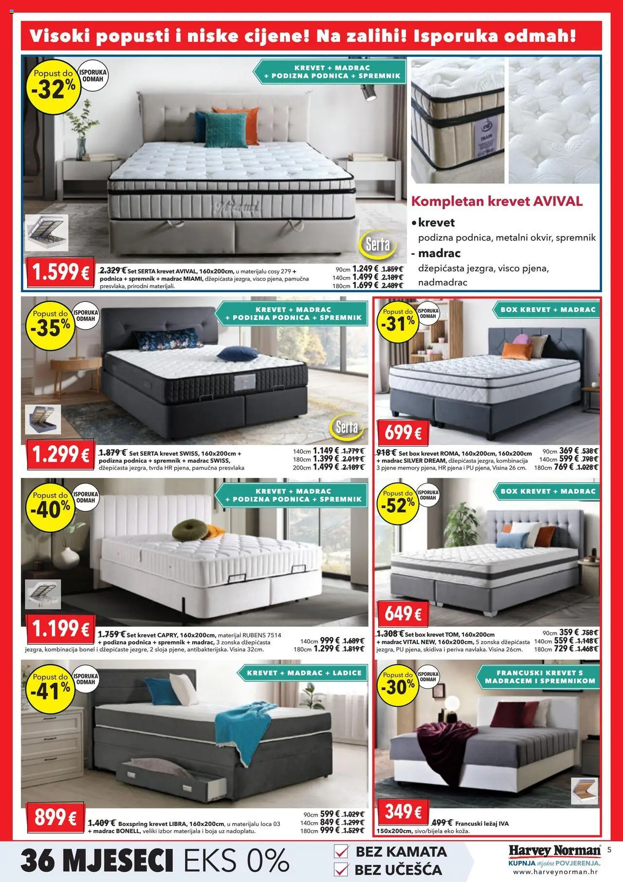 Harvey Norman katalog | vrijedi od 03.06.2025 | Stranica: 5 | Proizvodi: Krevet, Madrac, Ladice, Nadmadrac