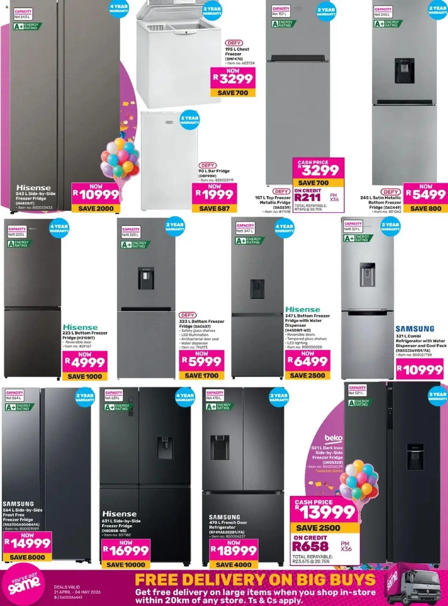 Game - 56 Years In The Game valid from 21.04.2026 | Page: 6 | Products: Water, Freezer, Fridge, Game