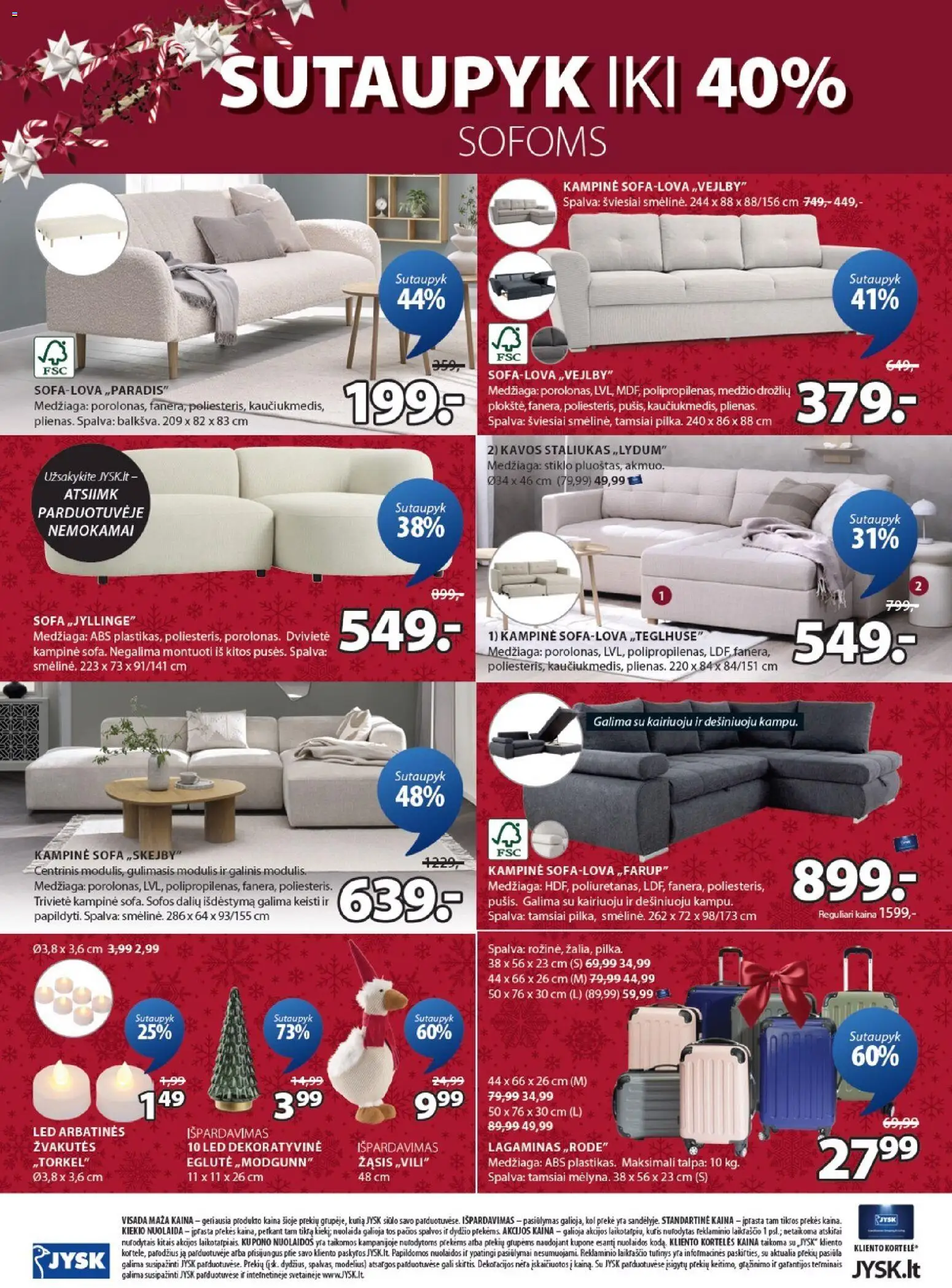 JYSK akcijos nuo 16.12.2025 | Puslapis: 24 | Prekių: Sofa, Lagaminas