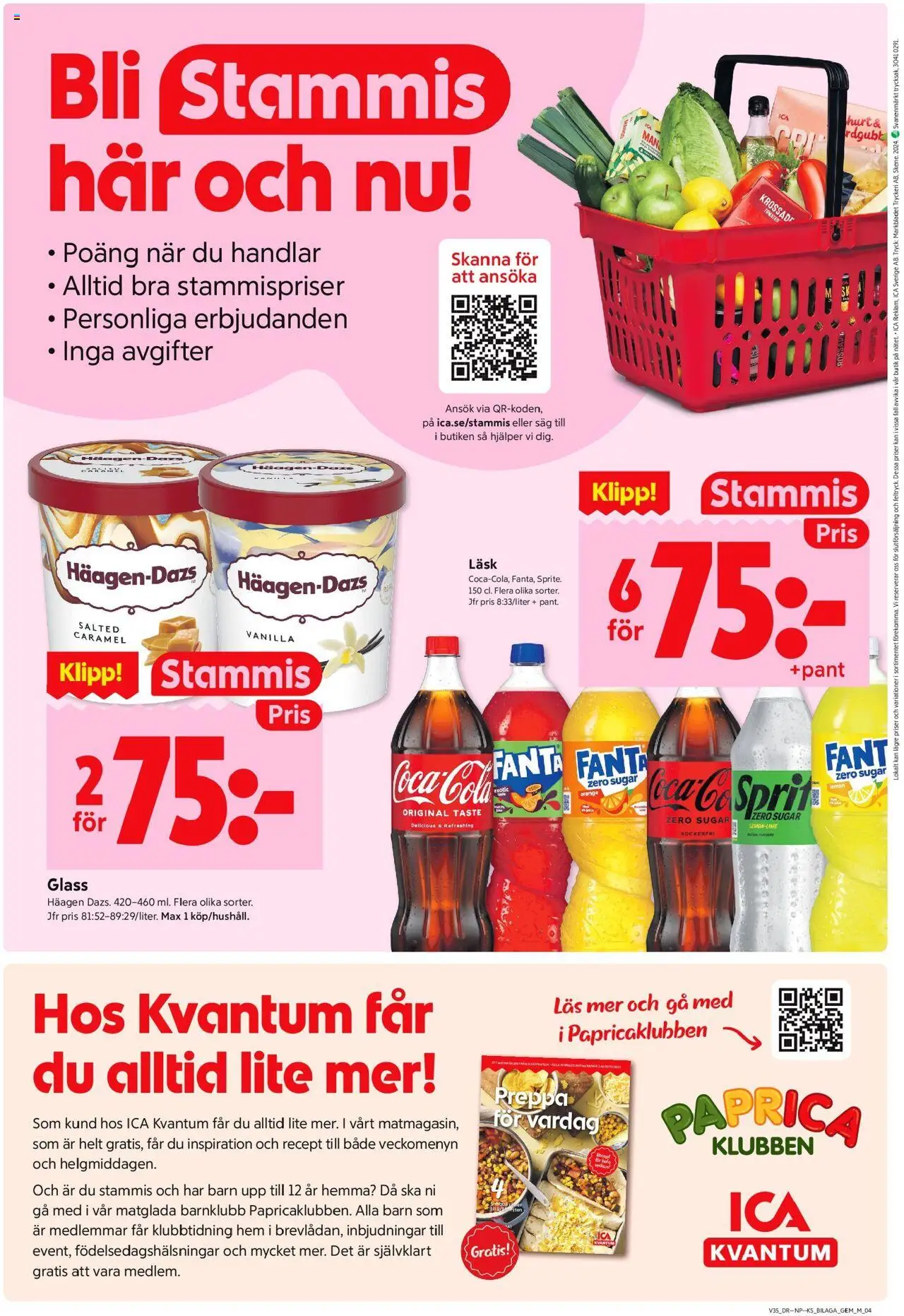 ICA Kvantum reklamblad aktuell från 25.08.2025 | Sida: 14 | Produkter: Krossade tomater, Fanta, Tomater, Glass