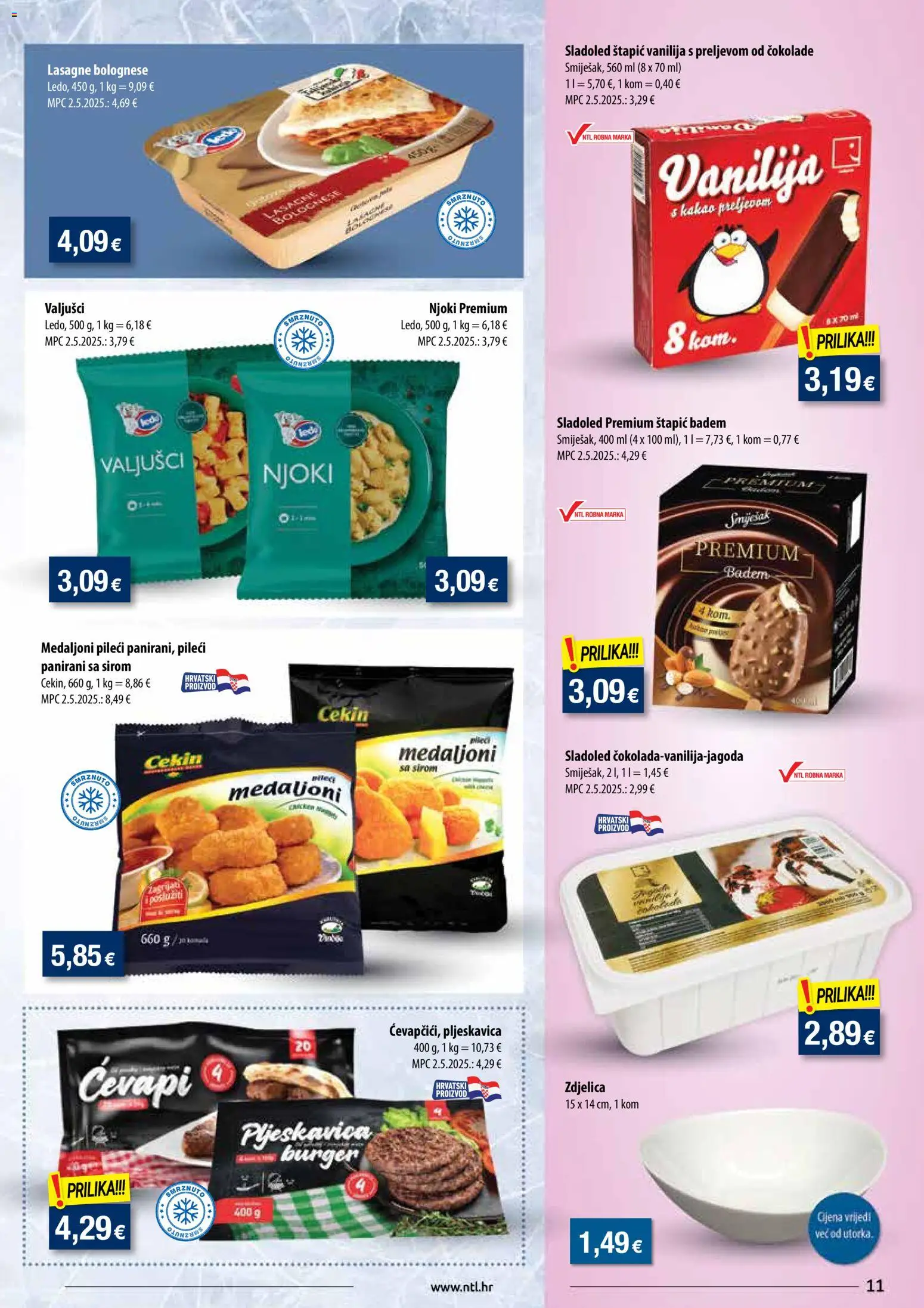 NTL katalog | vrijedi od 19.11.2025 | Stranica: 11 | Proizvodi: Lasagne, Njoki, Sladoled, Badem