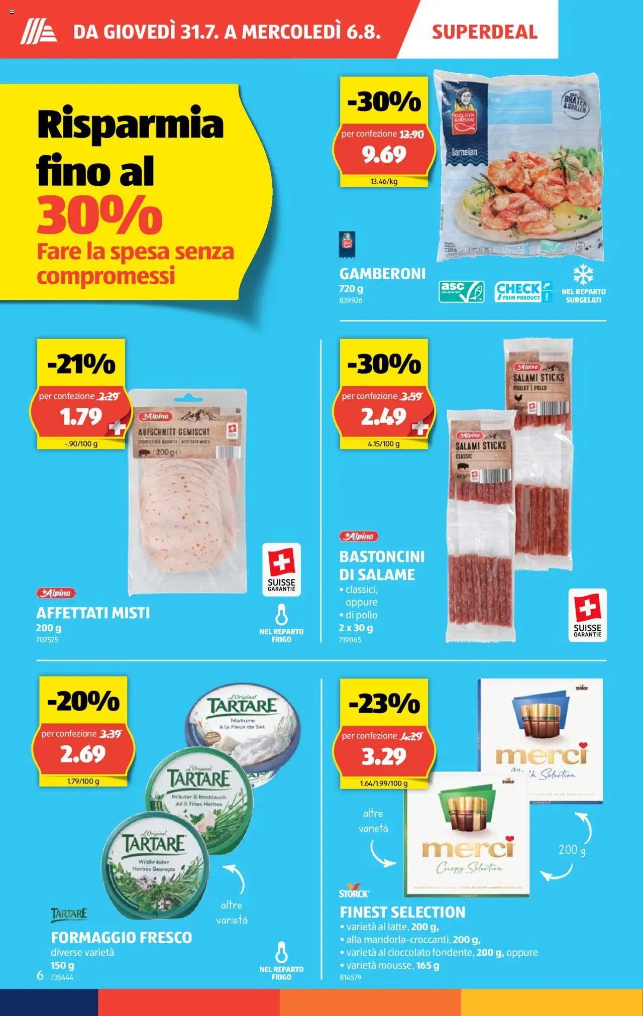 Aldi Volantino ab 31.07.2025 | Seite: 7 | Produkte: Garnelen, Salami, Knoblauch