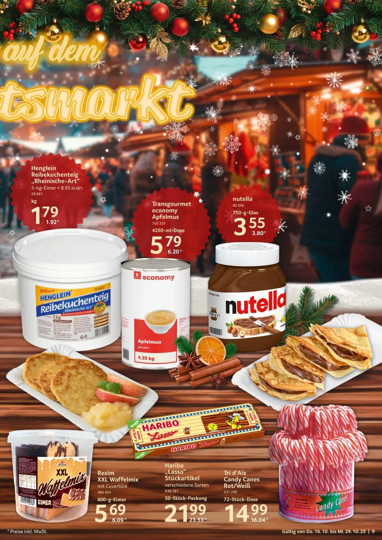 Selgros Gastronomie – gültig ab 16.10.2025 | Seite: 9 | Produkte: Haribo, Nutella