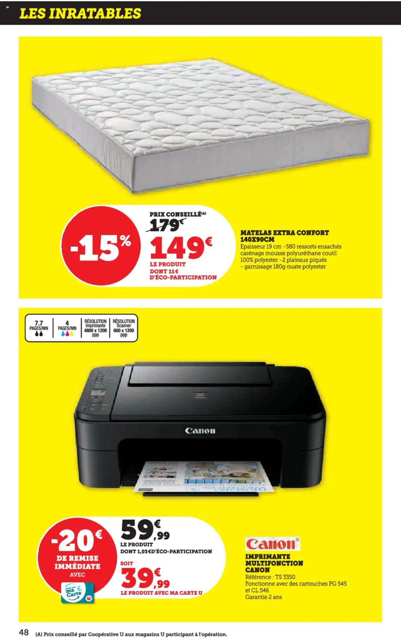  | Page: 48 | Produits: Imprimante, Mousse, Matelas, Scanner