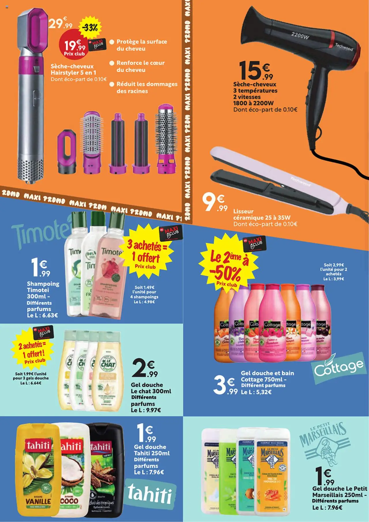  | Page: 18 | Produits: Shampoing, Lisseur, Gel douche, Douche