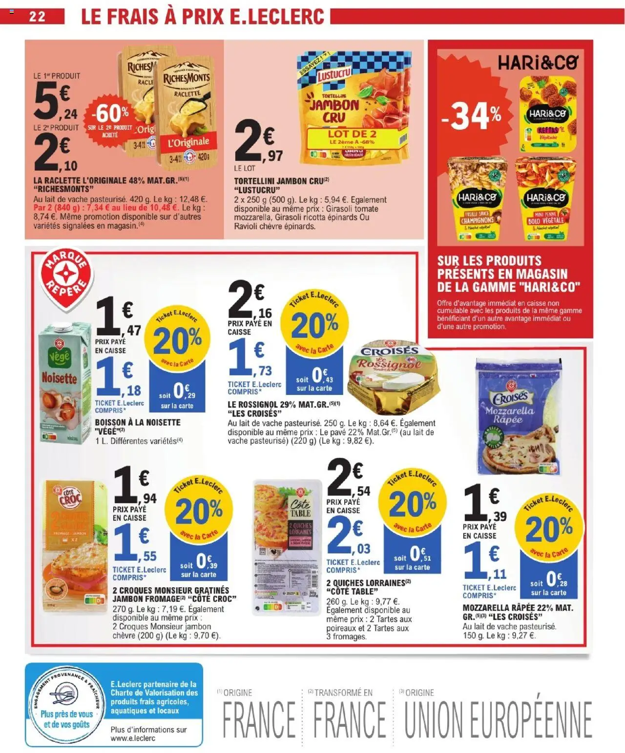 {H1} | Page: 22 | Produits: Mozzarella râpée, Poireaux, Mozzarella, Fromage
