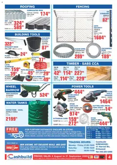 Cashbuild Eastern Cape - Springtime Bonanza │ valid from 08.08.2025 | Page: 4 | Products: Drill, Paint, Gate, Water