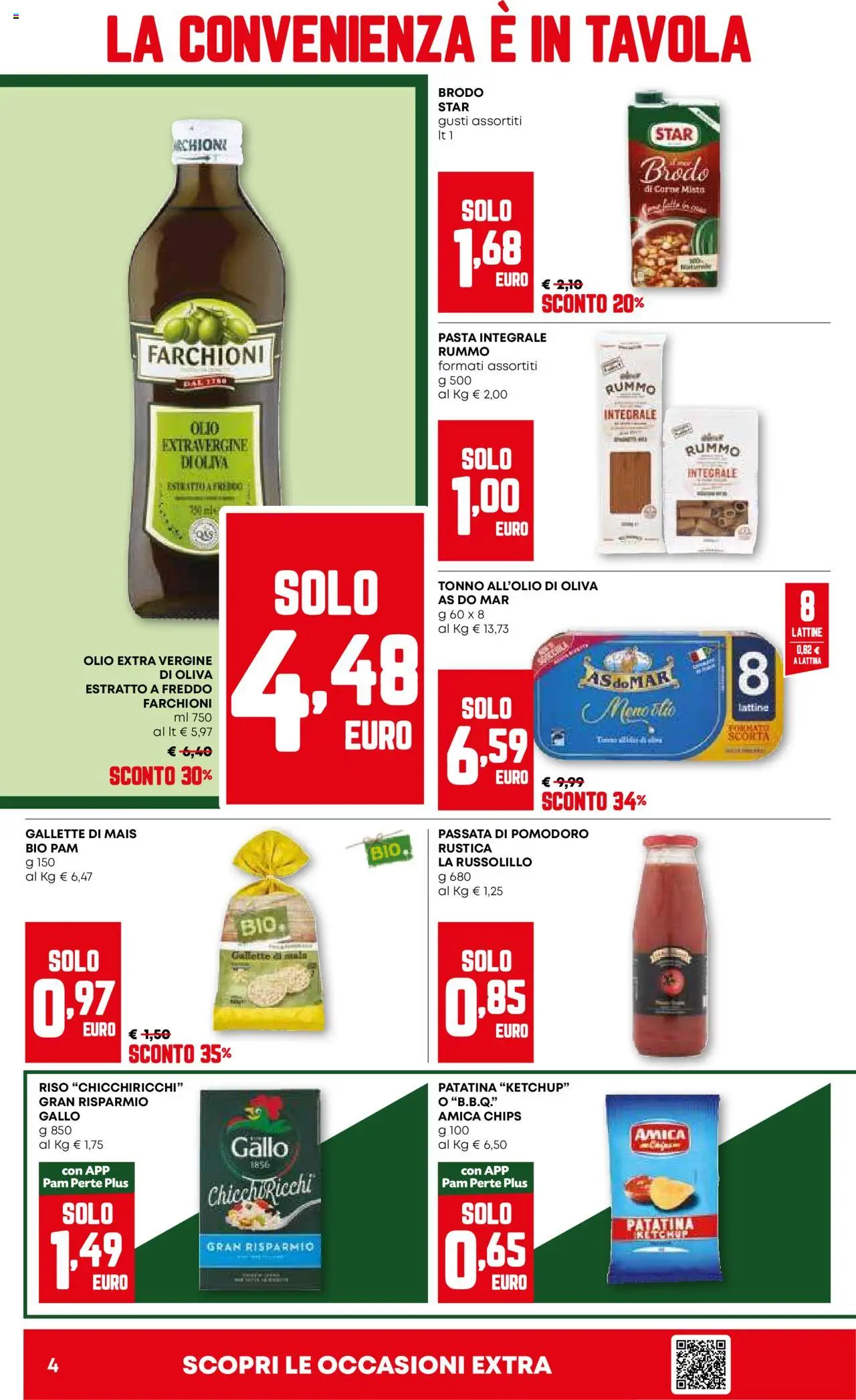 Volantino PAM del 09.10.2025 | Pagina: 4 | Prodotti: Riso, Olio, Tonno, Mais