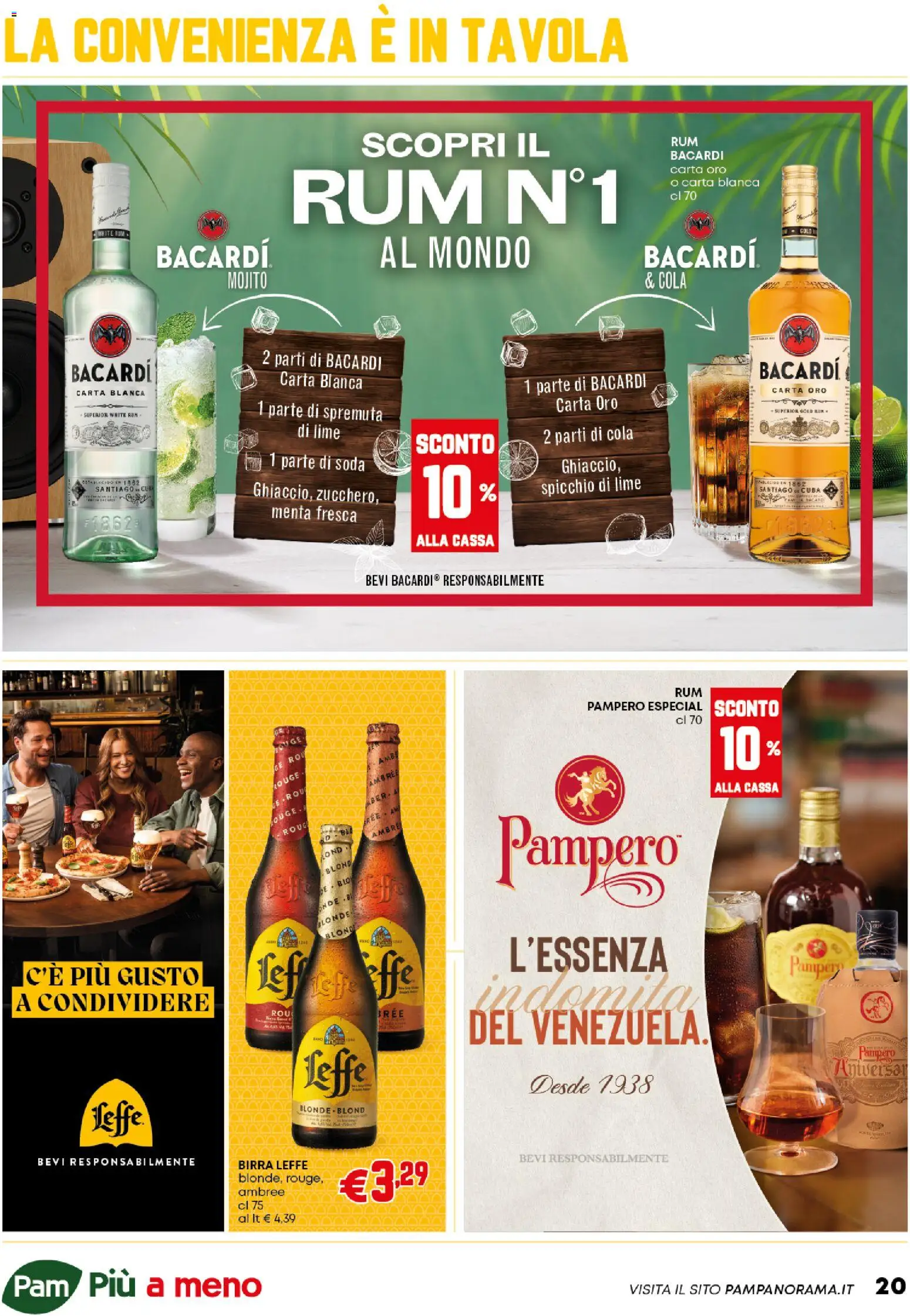 Volantino PAM del 06.11.2025 | Pagina: 20 | Prodotti: Birra, Lime, Rum, Menta