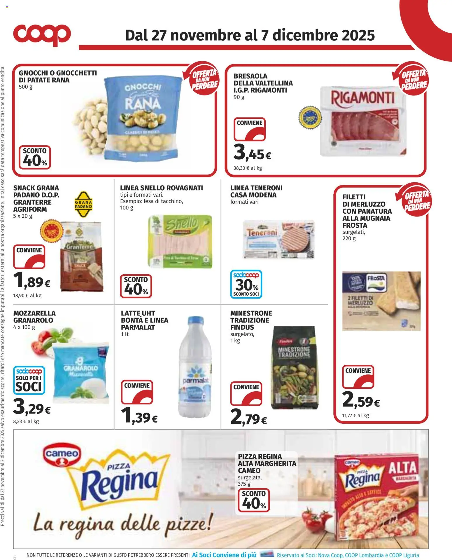 Volantino COOP del 27.11.2025 | Pagina: 6 | Prodotti: Bresaola, Patate, Mozzarella, Grana Padano
