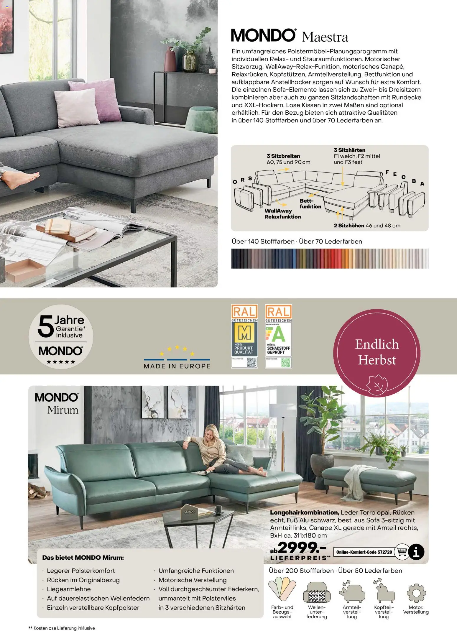 Ostermann Endlich Herbst MONDO Prospekt – gültig ab 25.10.2025 | Seite: 13 | Produkte: Bett, Kissen, Sofa, Kopfpolster