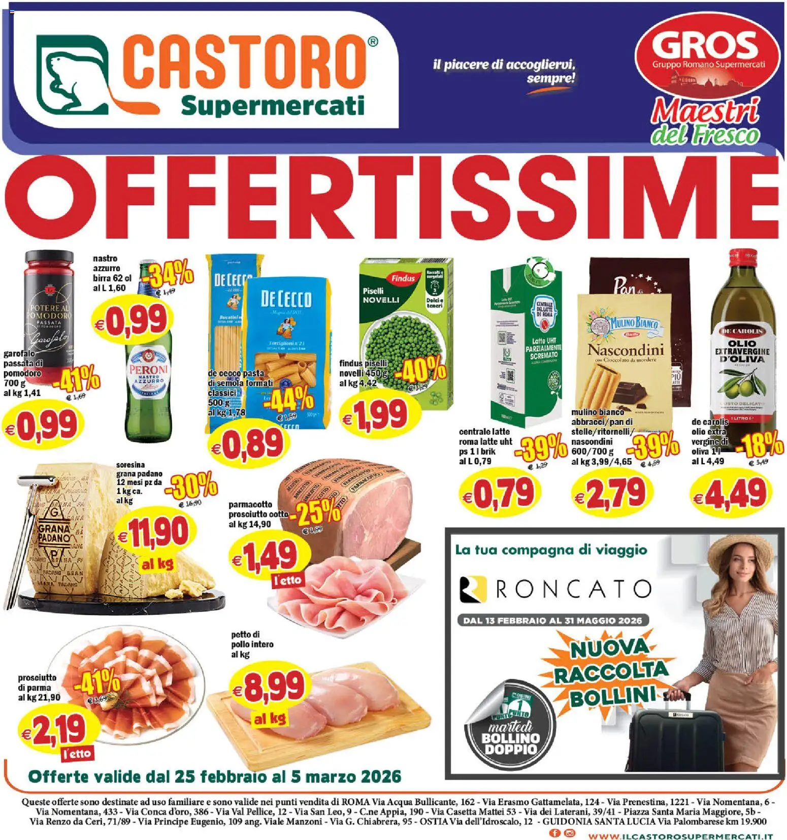 Volantino Il Castoro del 25.02.2026 | Pagina: 1 | Prodotti: Birra, Pollo, Acqua, Latte