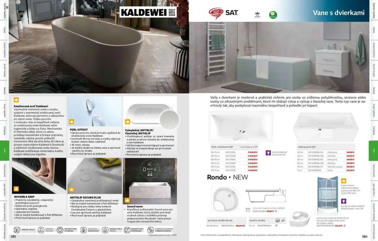 Nové Siko akcie – leták je platný od 01.09.2025 | Strana: 194 | Produkty: Osvetlenie, Sprchový kút, Vaňa, Radiátory