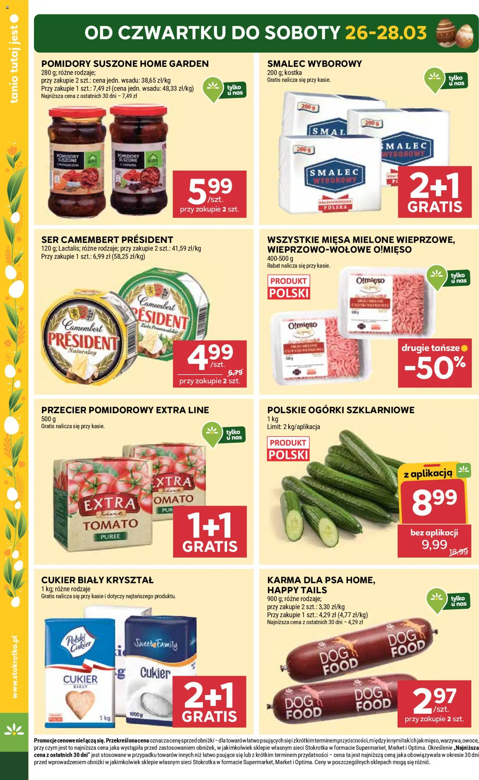 Stokrotka gazetka - Market od 26.03.2026 | Strona: 2 | Produkty: Stokrotka, Smalec wyborowy, Ser, Owoce
