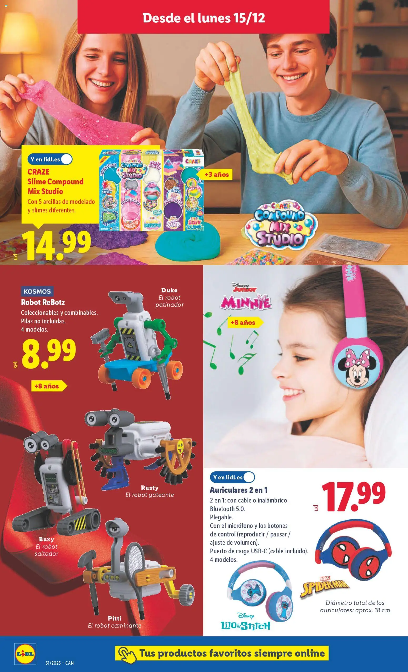 Lidl - Canarias │ válido desde el 15.12.2025 | Página: 22 | Productos: Auriculares, Cable, Micrófono, Robot