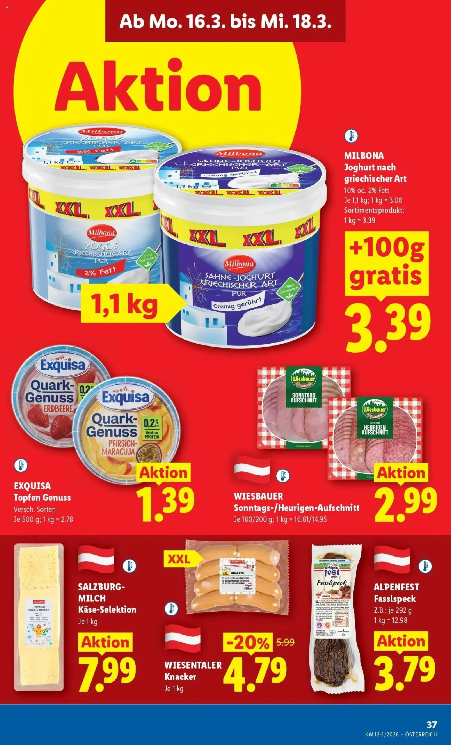 Lidl Flugblatt - Wien, Langenzersdorf, Zwettl gültig ab 12.03.2026 | Seite: 42 | Produkte: Sahne, Pfirsich, Milch, Joghurt