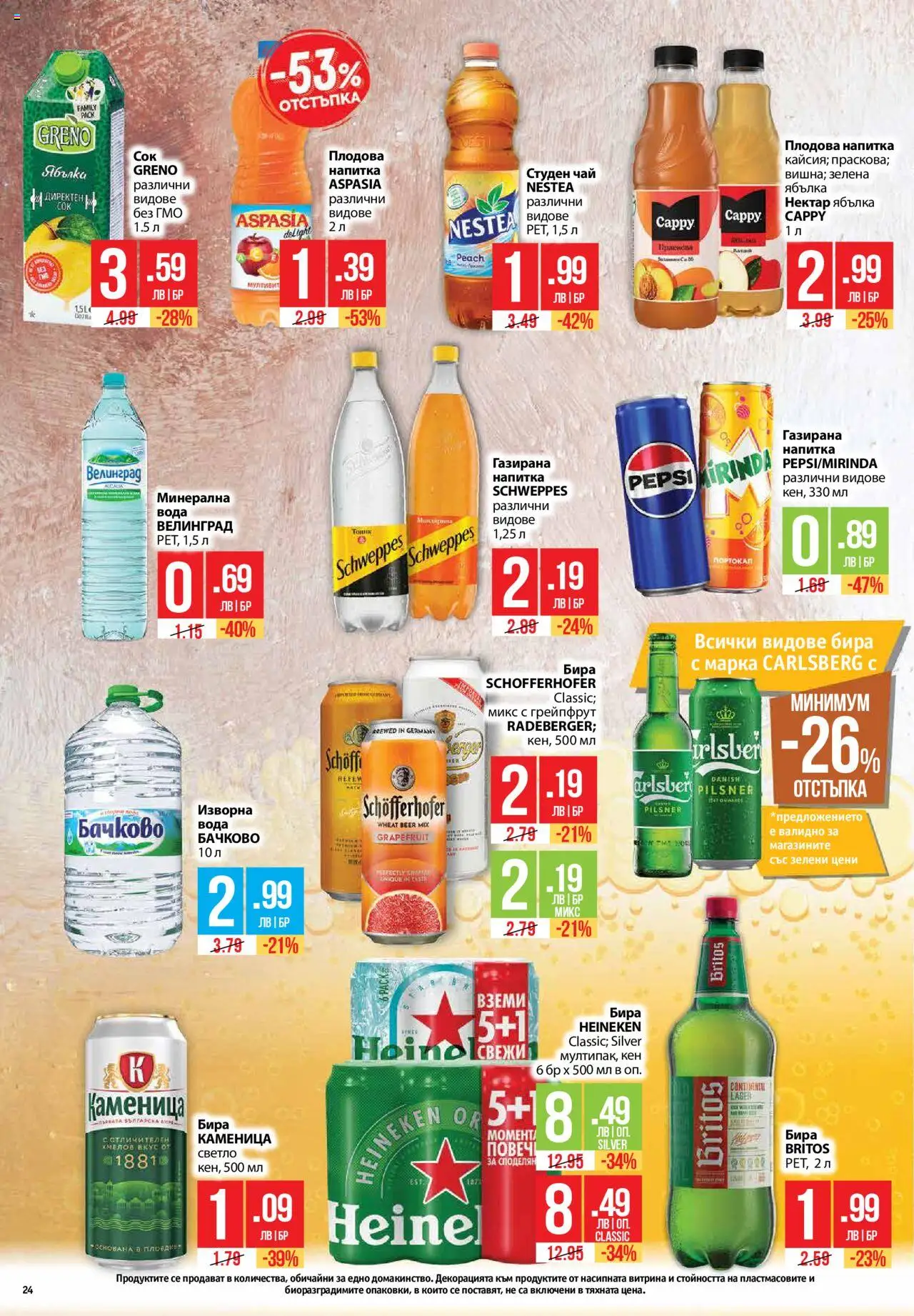  | Страница: 24 | Продукти: Вода, Минерална вода, Изворна вода, Напитка