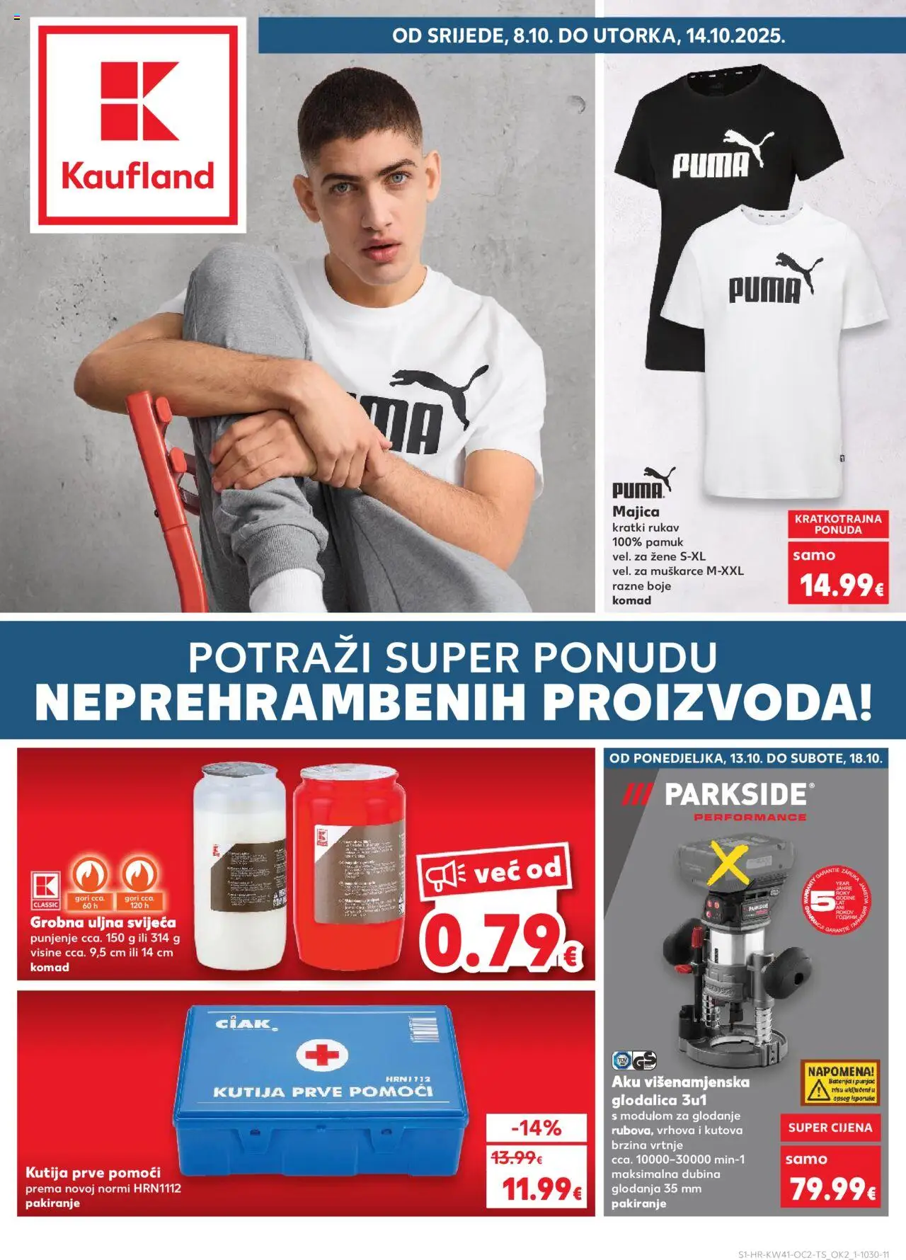 Kaufland katalog | vrijedi od 08.10.2025 | Stranica: 1 | Proizvodi: Kutija, Majica, Glodalica, Parkside