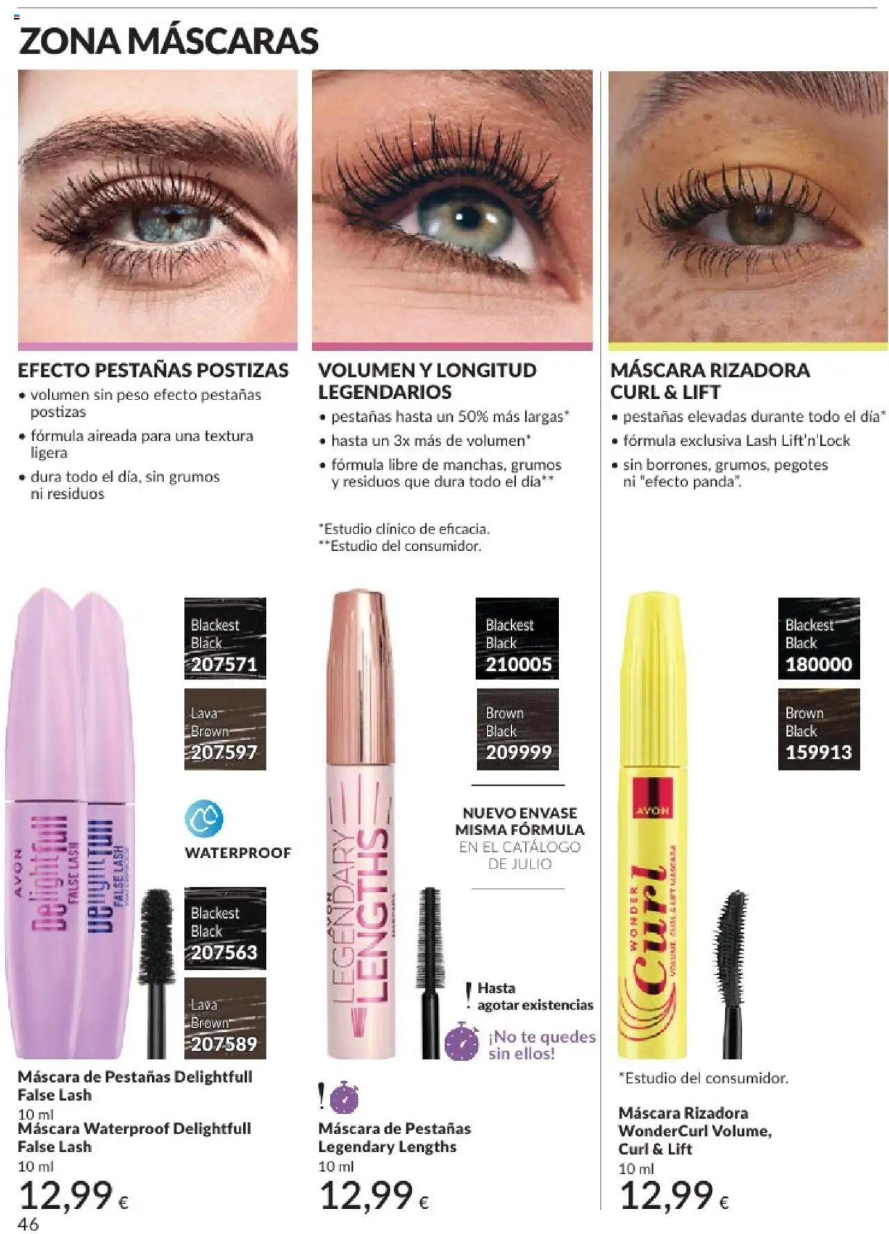 Catálogo AVON campaña 6 │ válido desde el 01.06.2025 | Página: 46 | Productos: Máscara, Pestañas postizas, Té, Máscara de pestañas