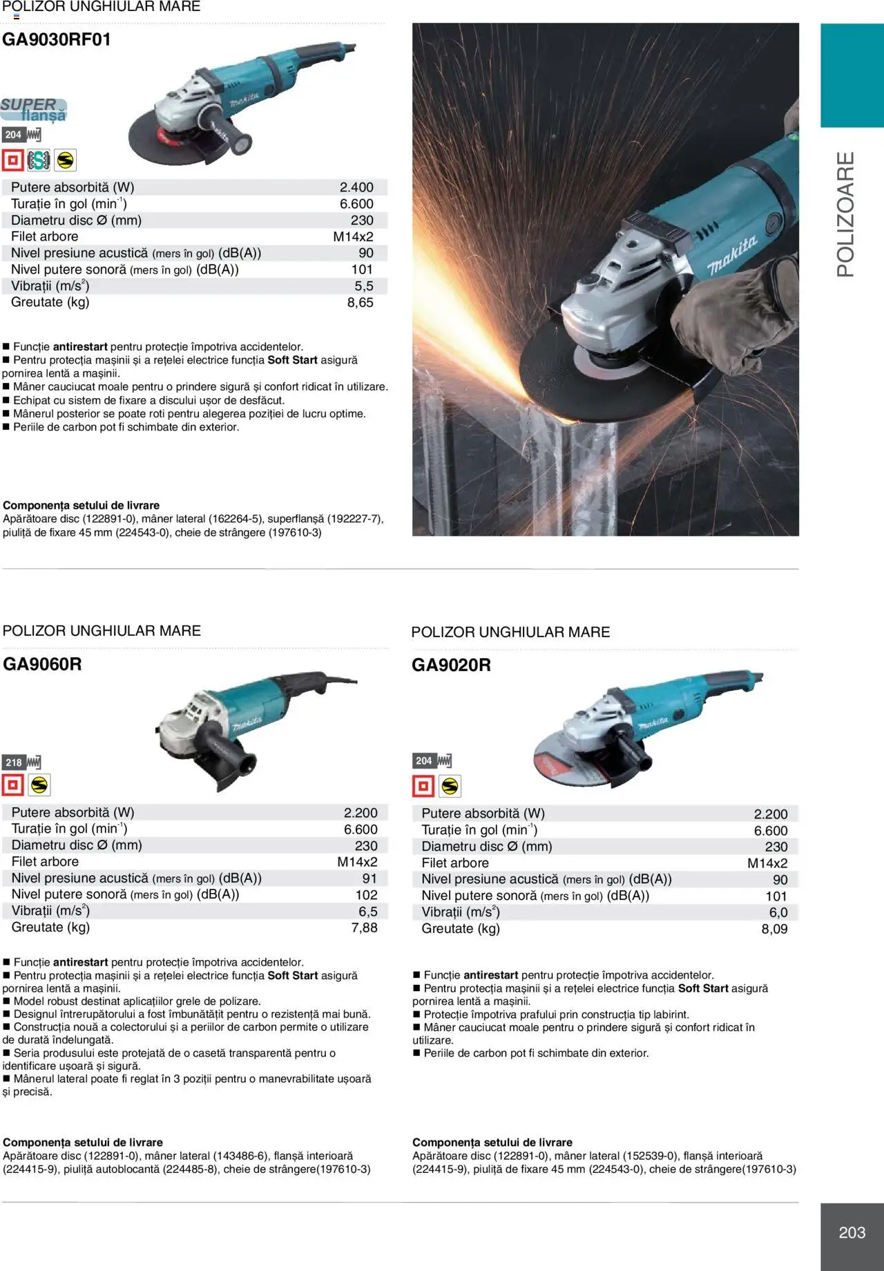 Noul catalog Makita – valabil de la 08.01.2025 | Pagină: 203 | Produse: Disc, Polizor, Mâner