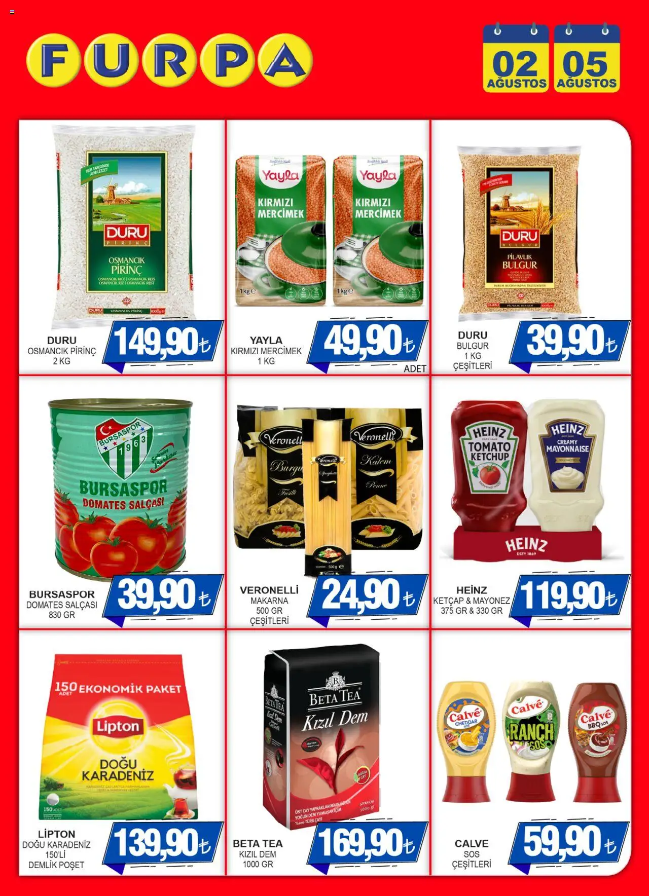 Furpa Katalog - 02.08.2025 tarihinden itibaren geçerlidir | Sayfa: 2 | Ürünler: Pirinç, Makarna, Ketçap, Demlik