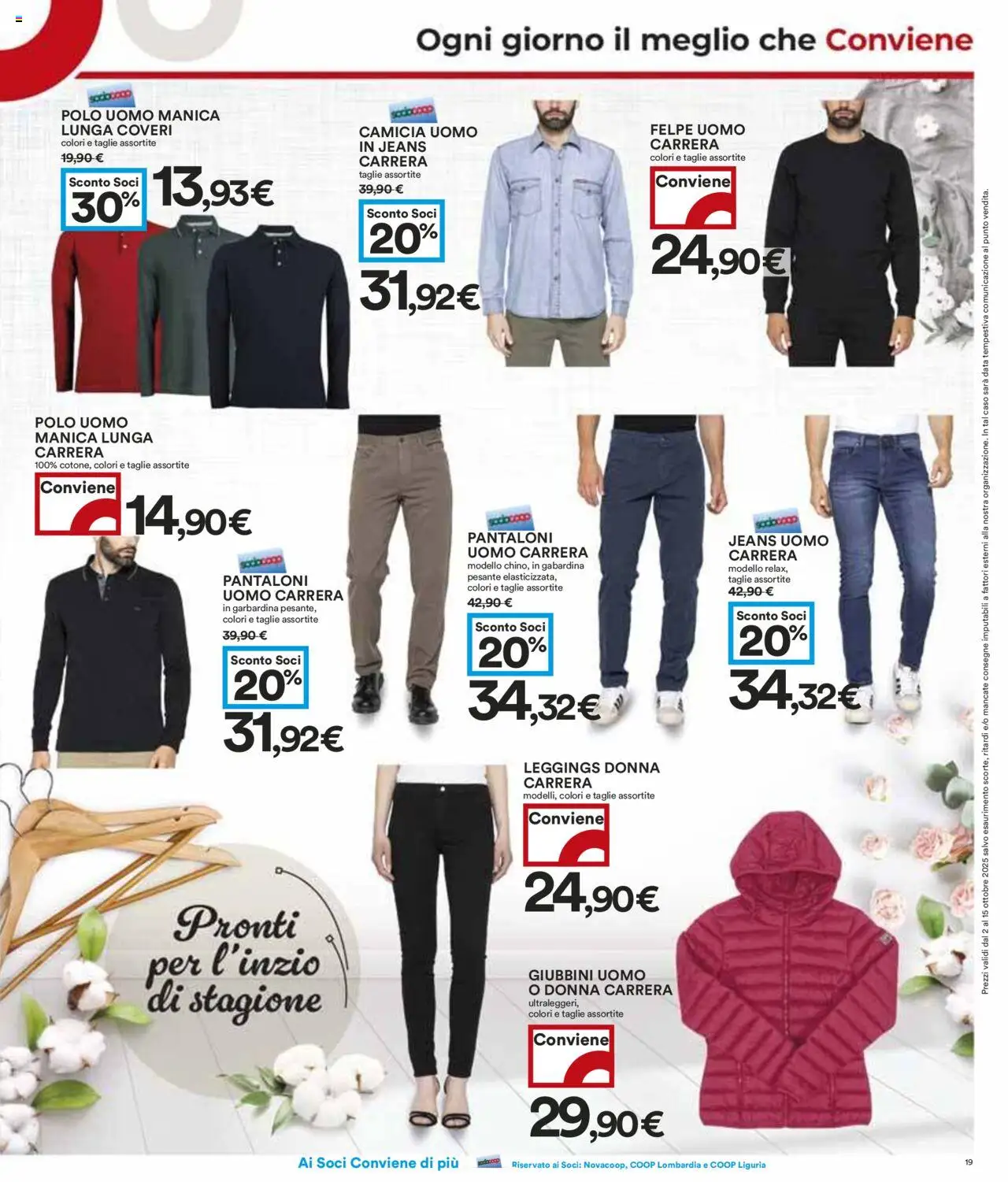 Volantino COOP del 02.10.2025 | Pagina: 19 | Prodotti: Pantaloni, Jeans, Data, Polo