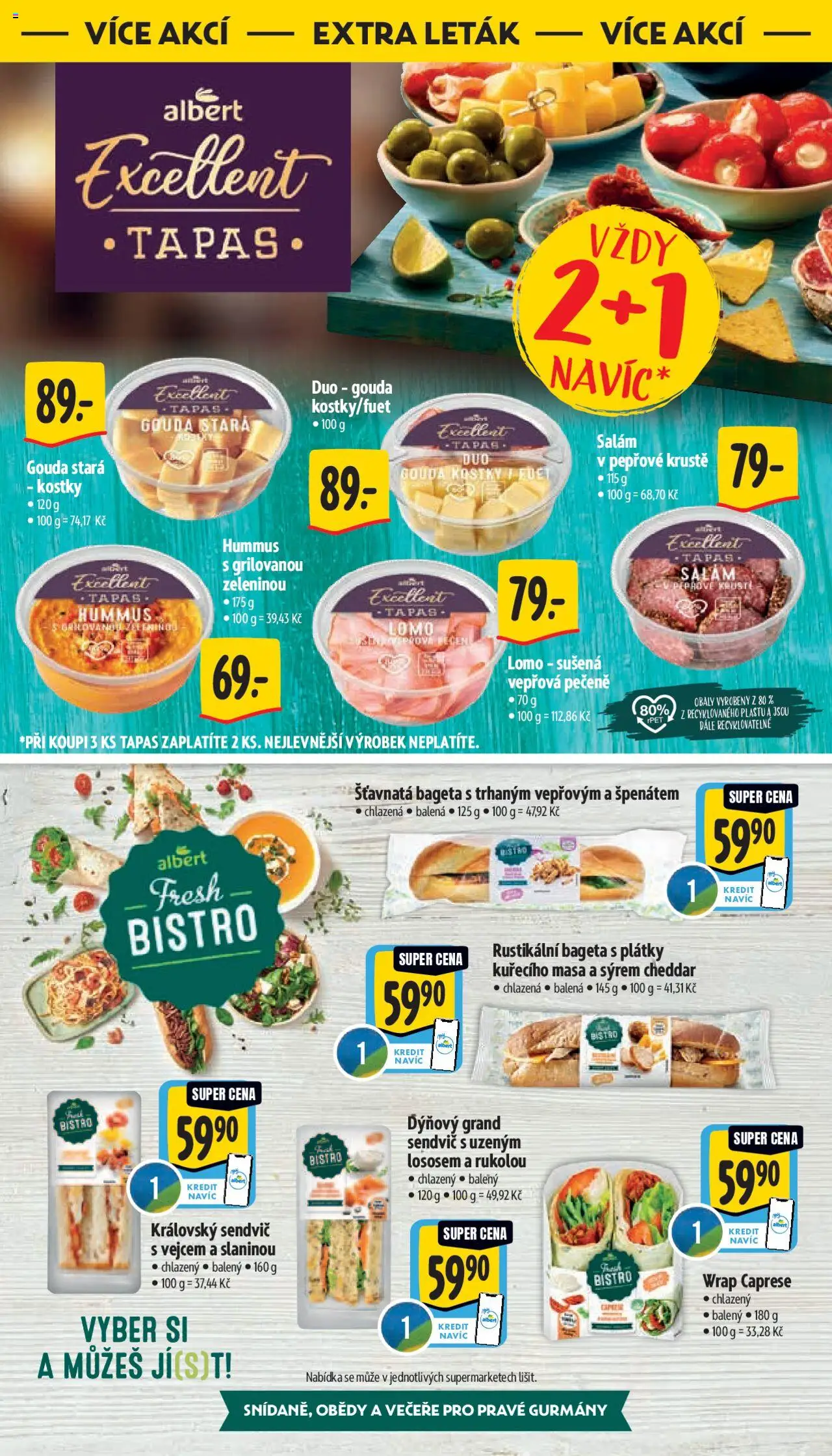Albert leták - Supermarket od 17.09.2025 | Strana: 40 | Produkty: Hummus, Vepřová pečeně, Salám, Bageta