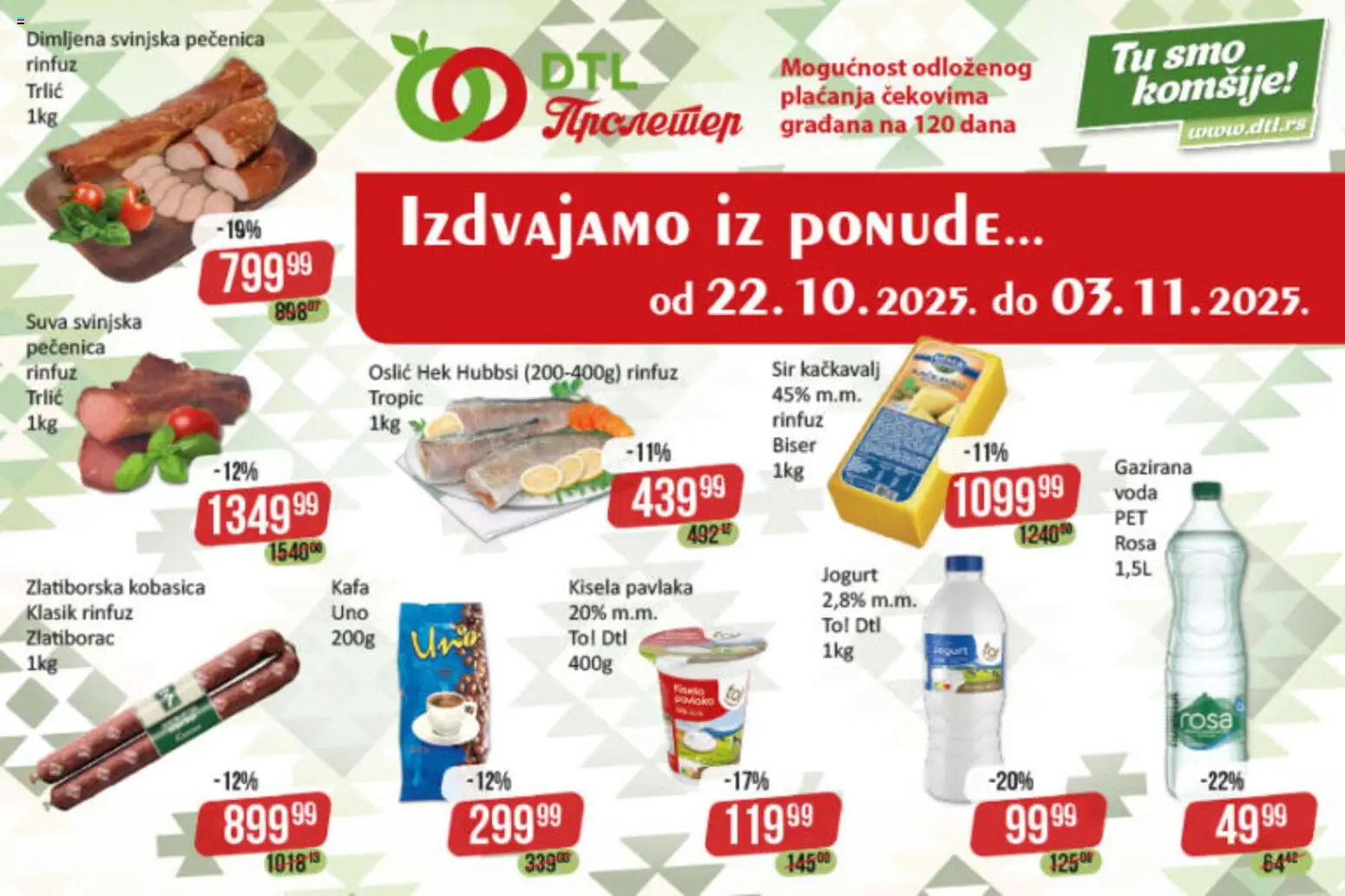 Metalac Proleter katalog - važi od 22.10.2025 | Strana: 3 | Proizvode: Voda, Kafa, Kobasica, Pavlaka
