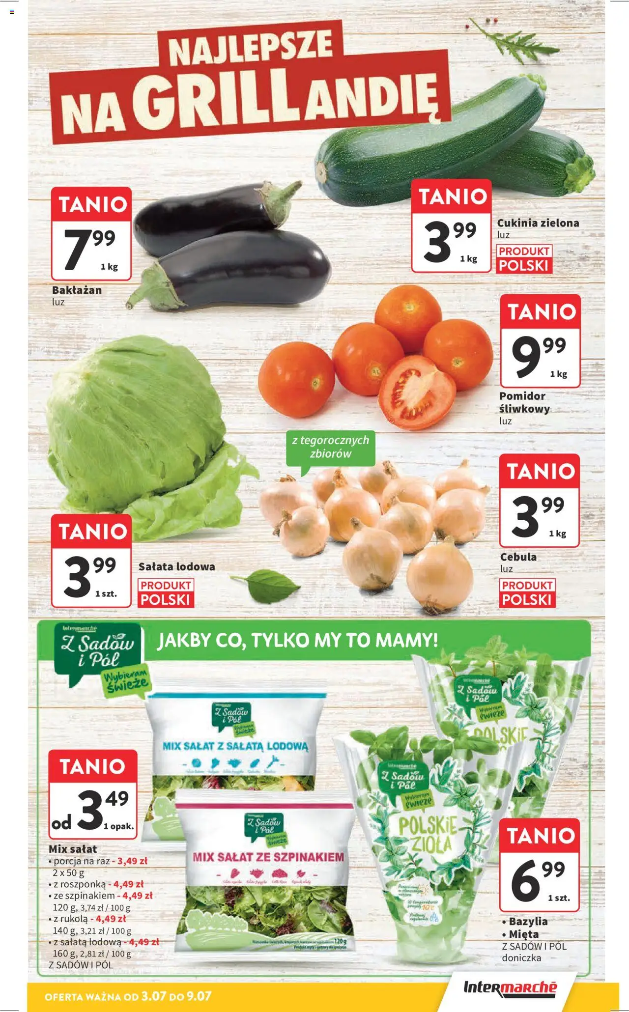 Intermarche Gazetka od 03.07.2025 | Strona: 9 | Produkty: Pomidor śliwkowy, Cukinia, Rukola, Roszponka