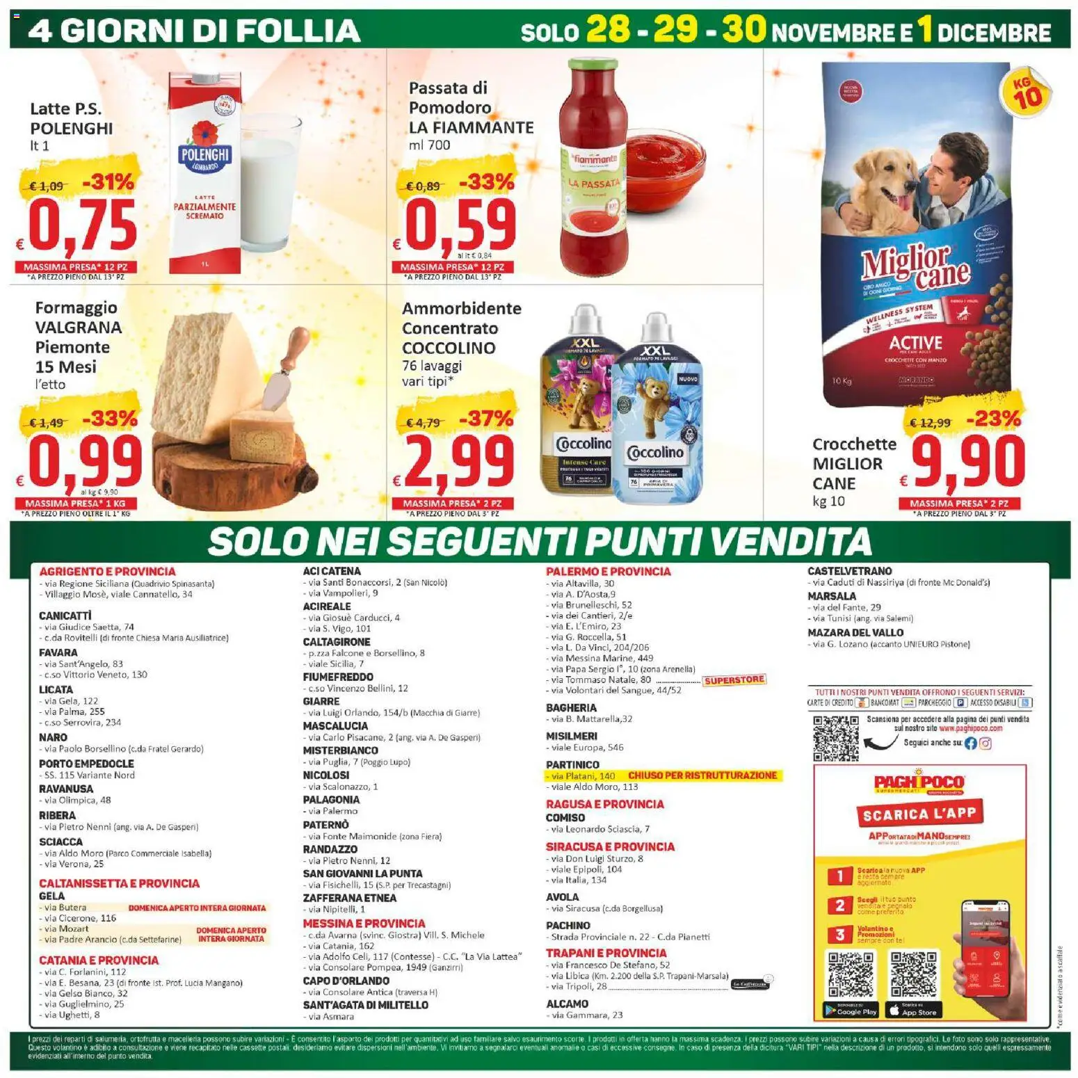 Volantino Paghi Poco del 21.11.2025 | Pagina: 20 | Prodotti: Ammorbidente, Tè, Manzo, Crocchette