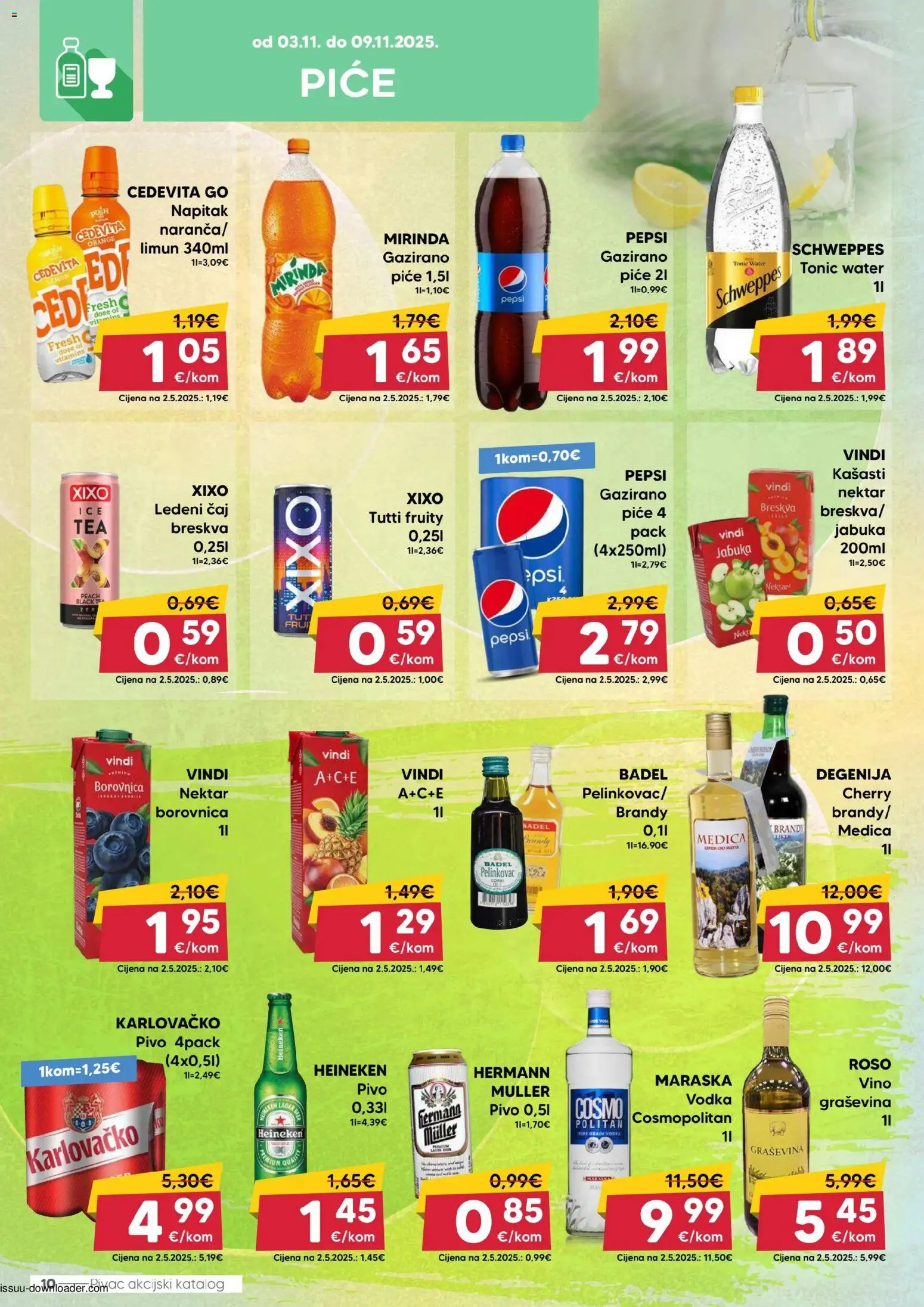 Pivac katalog | vrijedi od 03.11.2025 | Stranica: 10 | Proizvodi: Vino, Heineken, Breskva, Cedevita