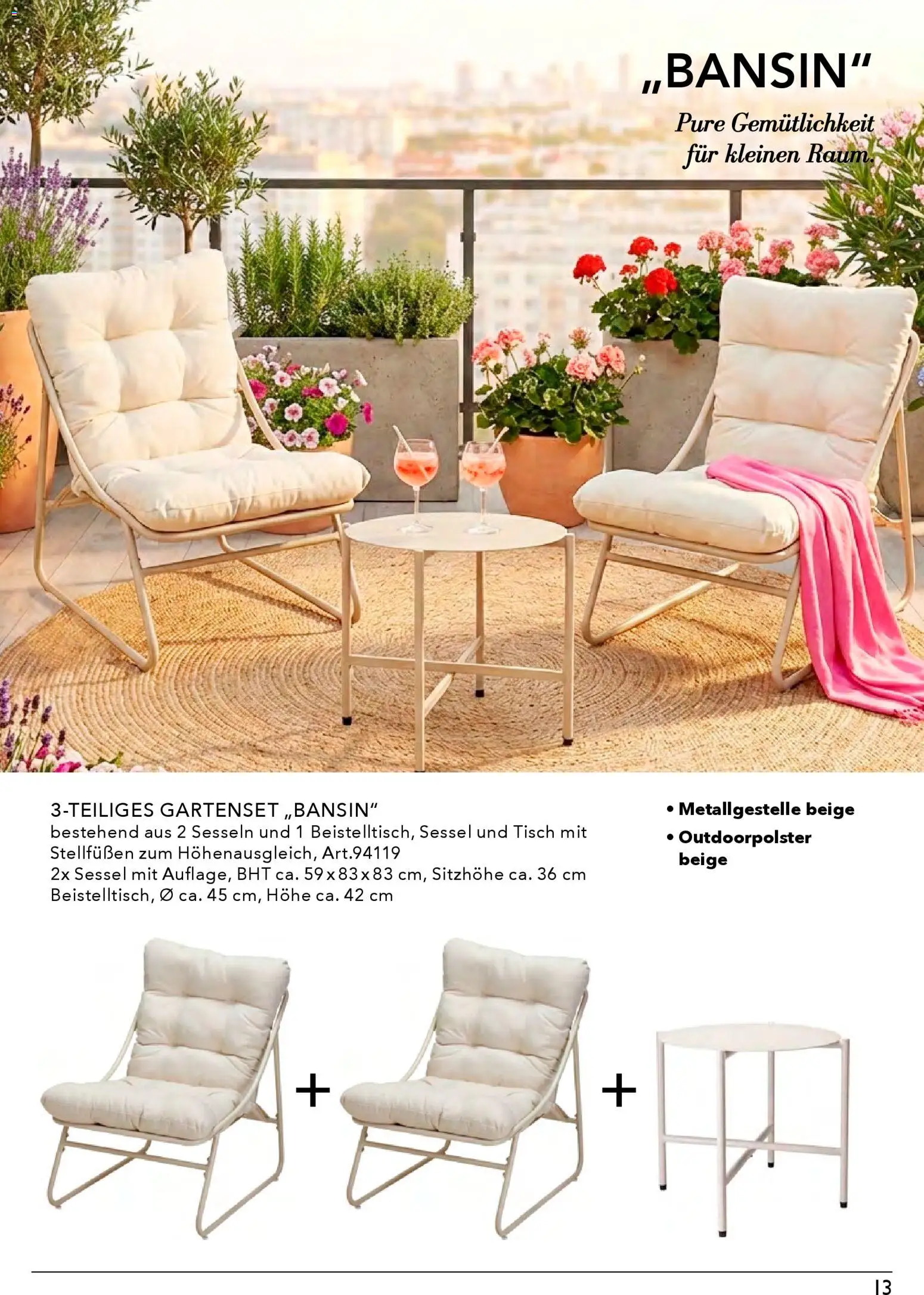 Rahaus Prospekt Gartenmöbel	 – gültig ab 26.02.2026 | Seite: 13 | Produkte: Sessel, Tisch