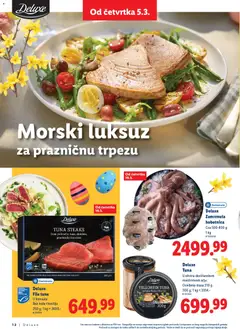 Deluxe Zamrznuta hobotnica, Cca 500-800 g, 1 kg - pregled Lidl kataloga - važi od 05.03.2026 | Strana: 12 | Proizvode: Tuna steak, Hobotnica