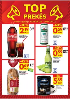 ČIA MARKET leidinys galioja nuo 28.04.2026 | Puslapis: 20 | Prekių: Batonas, Nealkoholinis alus, Kava, Alus