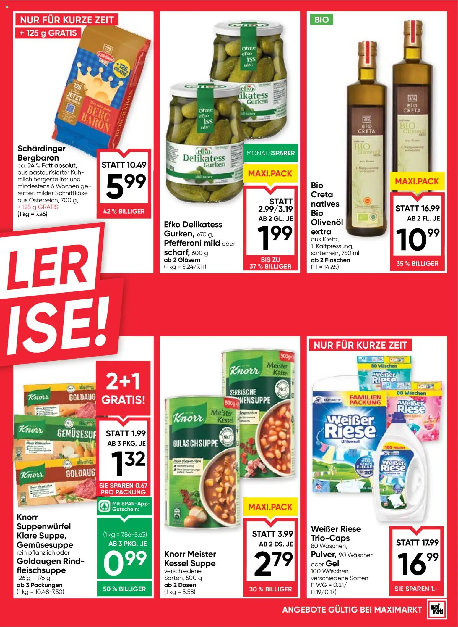 Maximarkt Flugblatt gültig ab 30.10.2025 | Seite: 5 | Produkte: Gurken, Milch