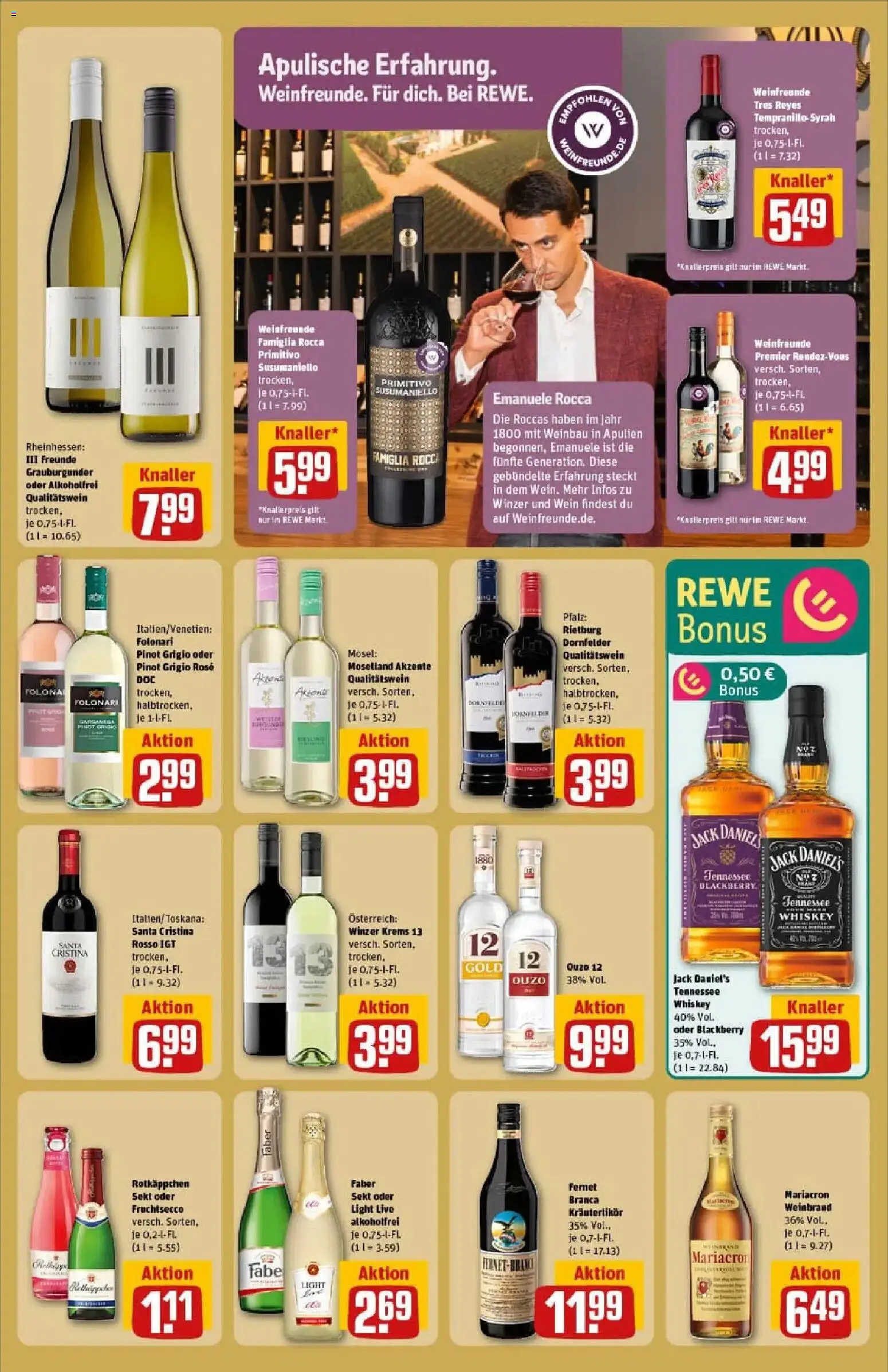 Rewe prospekt Alzenau	 – gültig ab 11.01.2026 | Seite: 15 | Produkte: Rotkappchen sekt, Ouzo, Wein, Whiskey