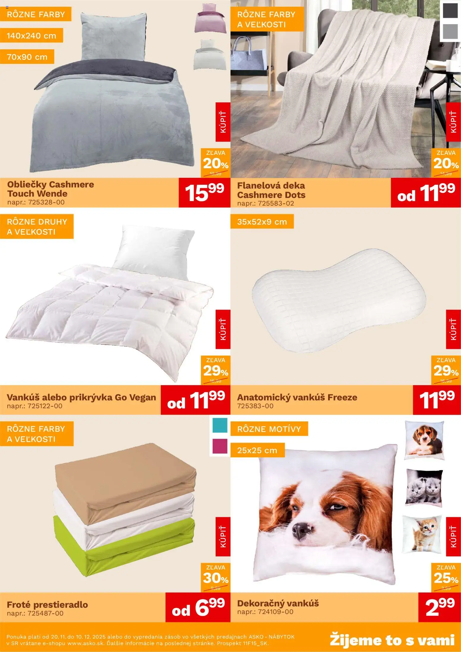 Nové ASKO nábytok akcie – leták je platný od 20.11.2025 | Strana: 3 | Produkty: Nábytok, Obliečky, Vankúš