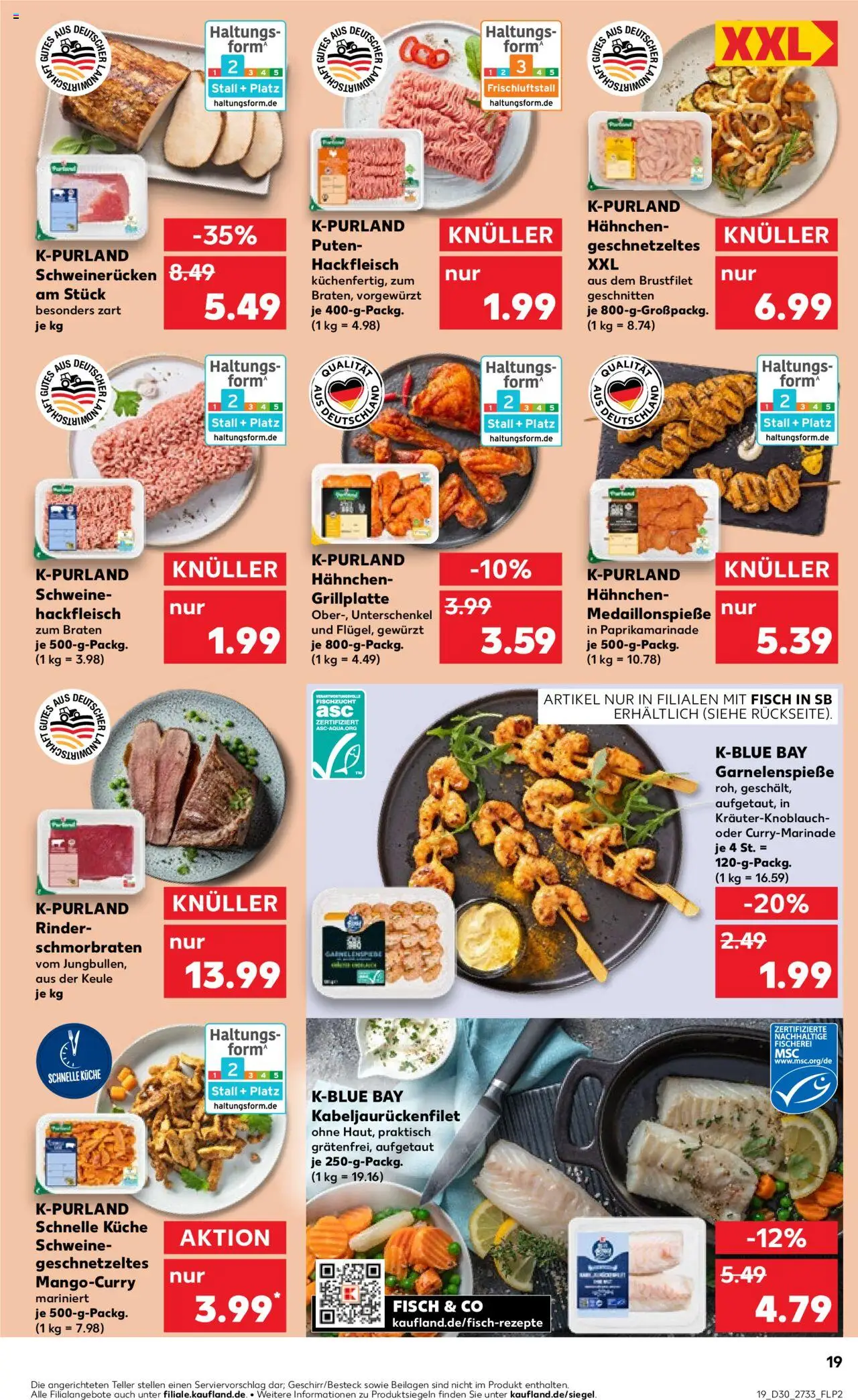 Kaufland Prospekt 	 - gültig ab dem 24.07.2025 | Seite: 19 | Produkte: Grill, Fisch, Schweinerucken, Hackfleisch