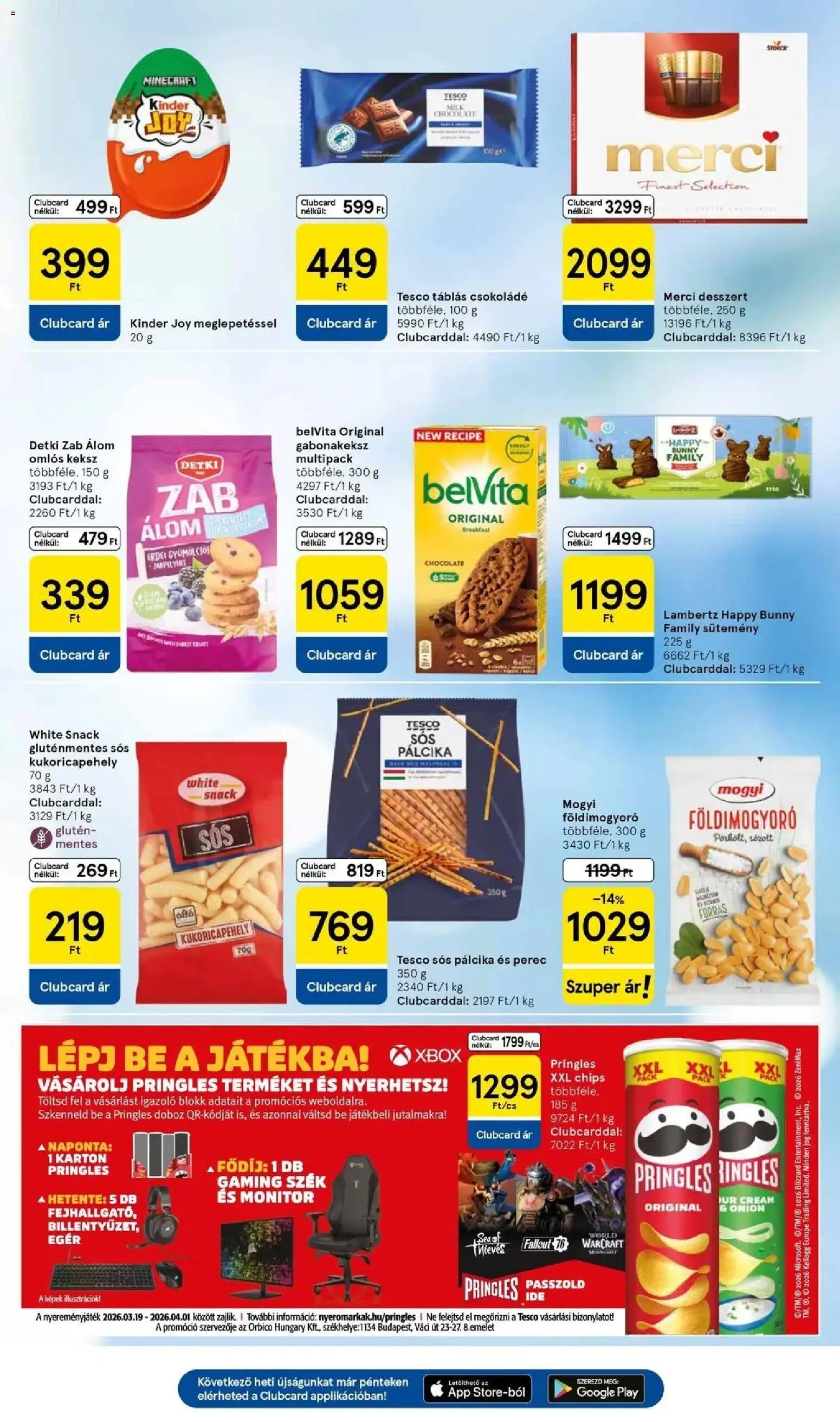 Tesco akciós ujság - amely érvényes a következő dátumtól: 26.03.2026 | Oldal: 23 | Termékek: Xbox, Sós pálcika, Csokoládé, Földimogyoró