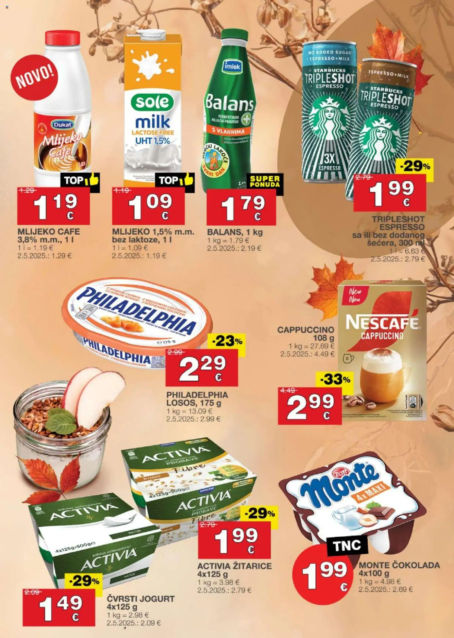 Stanić Diskont katalog | vrijedi od 13.11.2025 | Stranica: 9 | Proizvodi: Mlijeko, Čokolada, Žitarice, Cappuccino