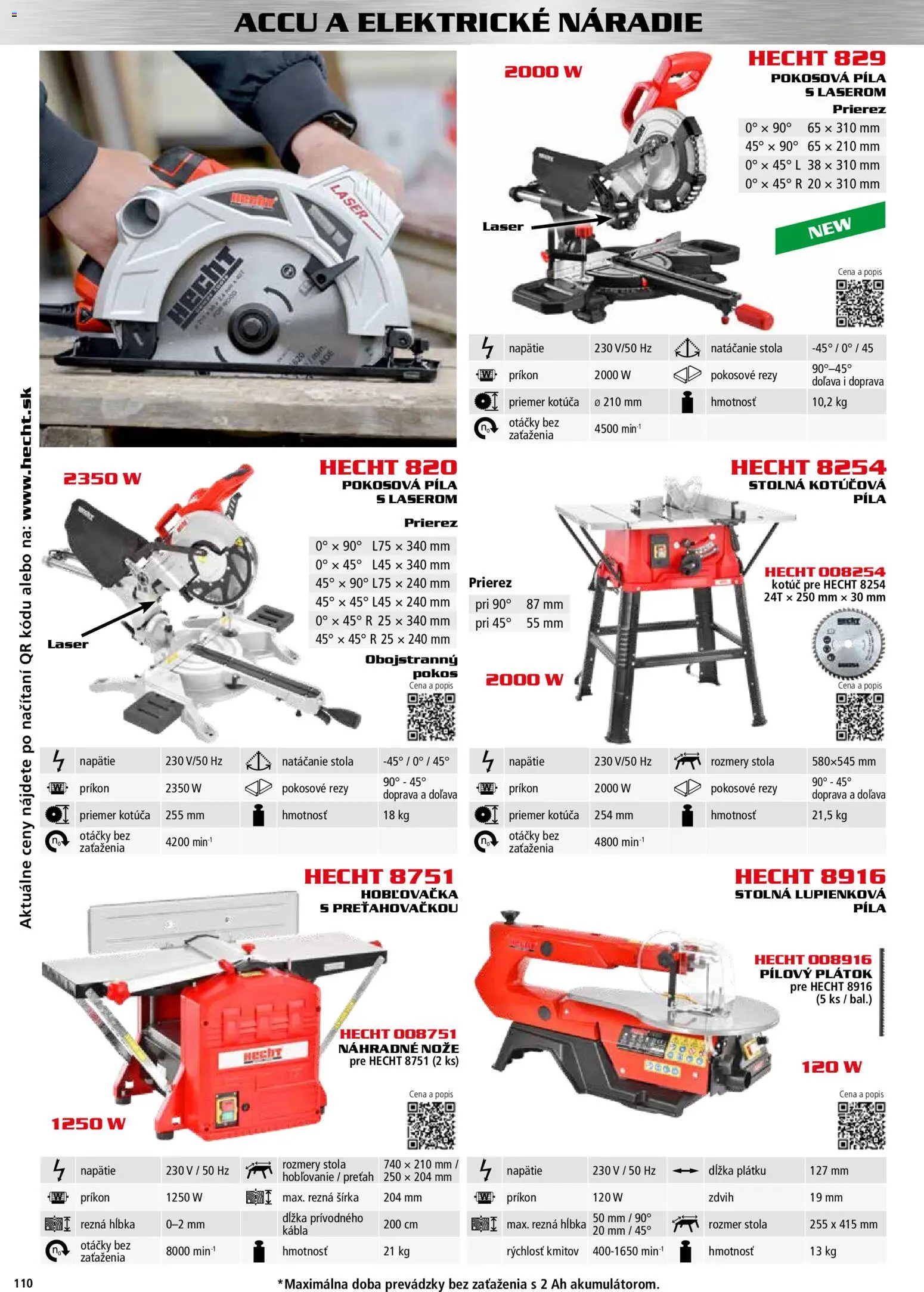 Nové Hecht akcie – leták je platný od 30.10.2025 | Strana: 110 | Produkty: Laser, Píla, Náradie, Hoblovačka