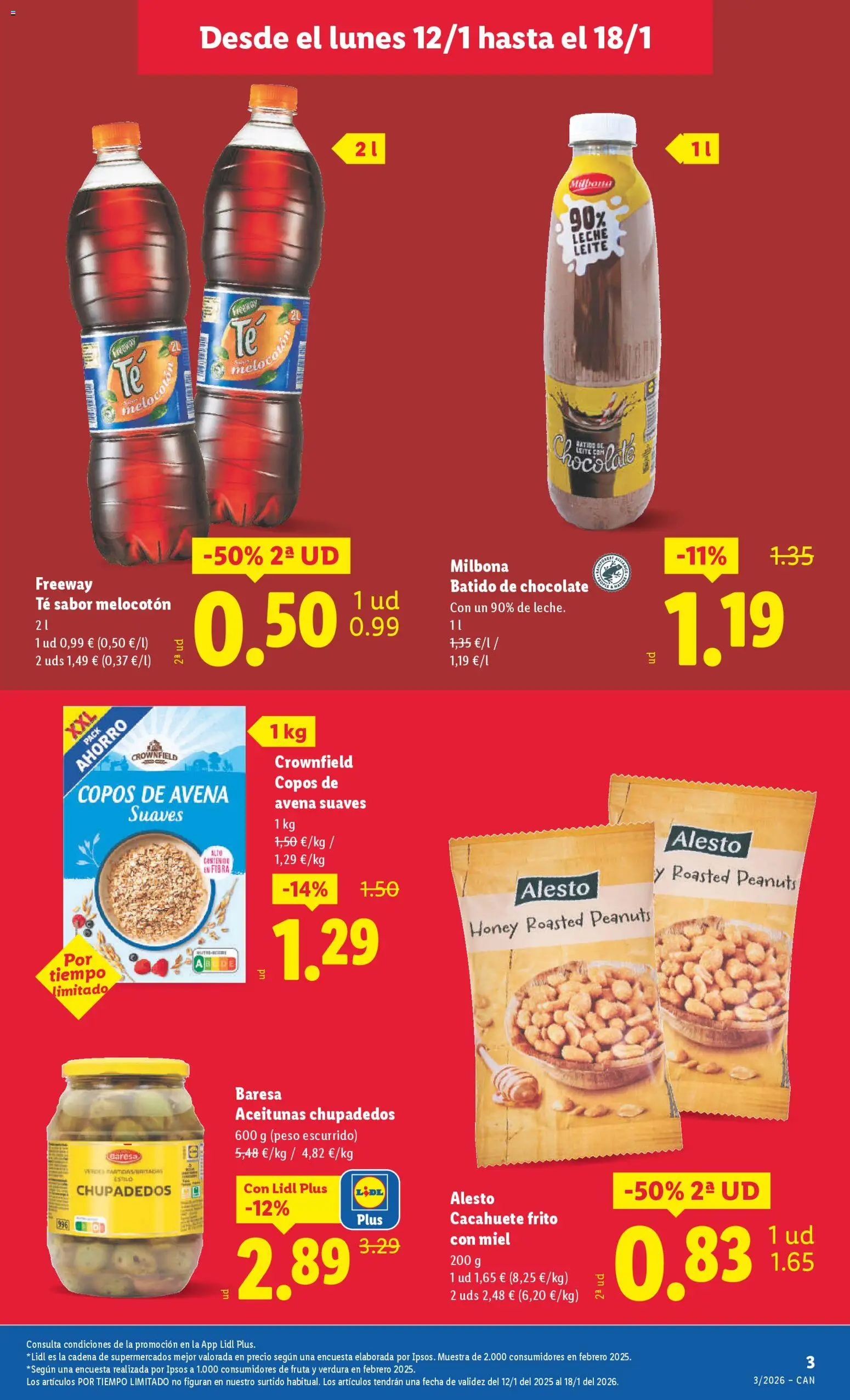 Lidl -Canarias │ válido desde el 12.01.2026 | Página: 3 | Productos: Ψηφιακή κάμερα, Leche, Té, Copos