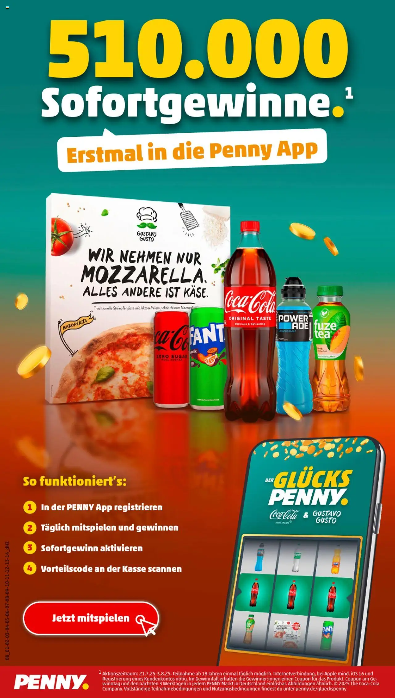 Penny Prospekt 	 - gültig ab dem 21.07.2025 | Seite: 8 | Produkte: Gustavo gusto, Coca cola, Cola, Apple