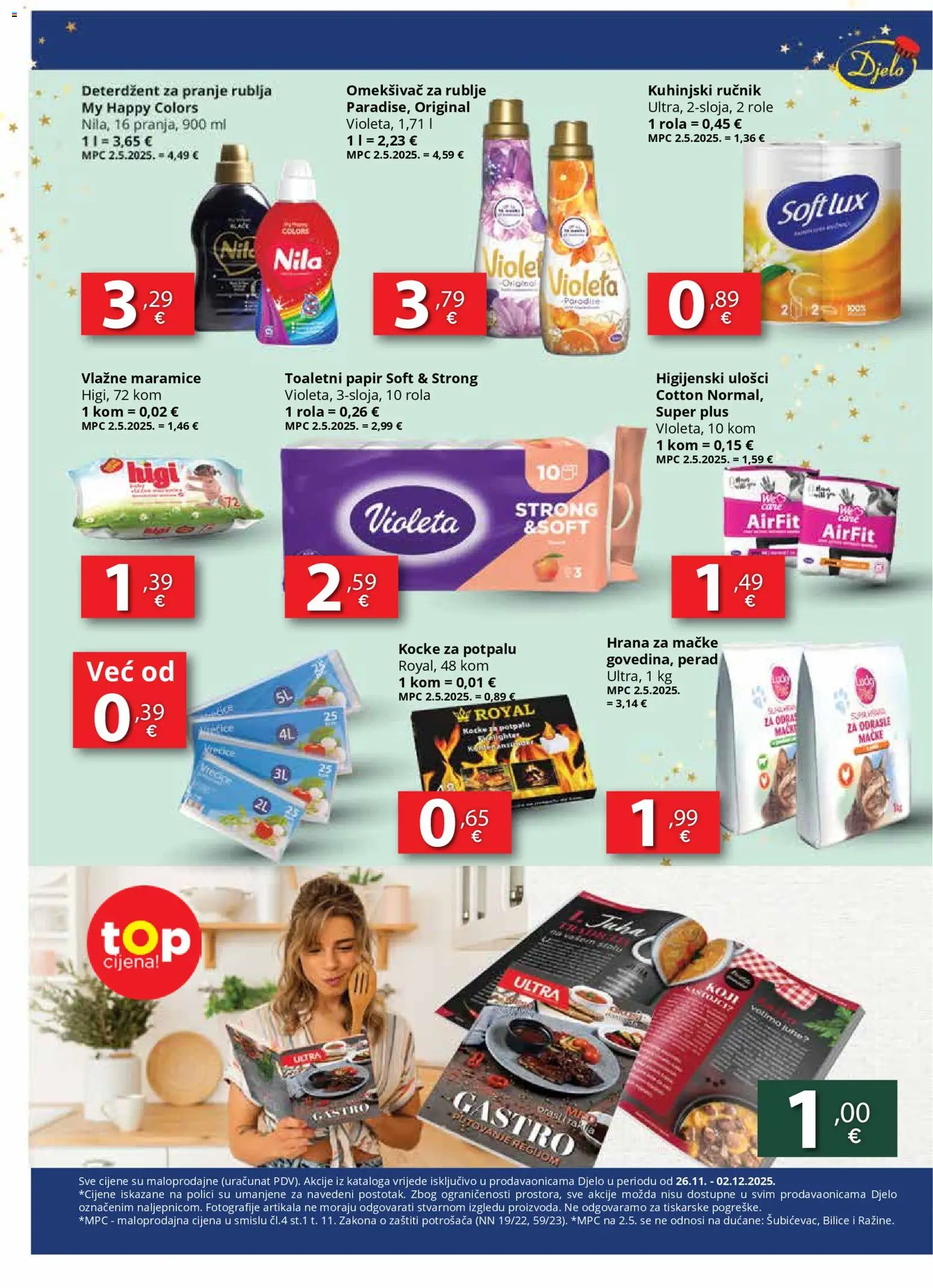 Djelo katalog | vrijedi od 26.11.2025 | Stranica: 8 | Proizvodi: Role, Deterdžent za pranje rublja, Ručnik, Hrana za mačke