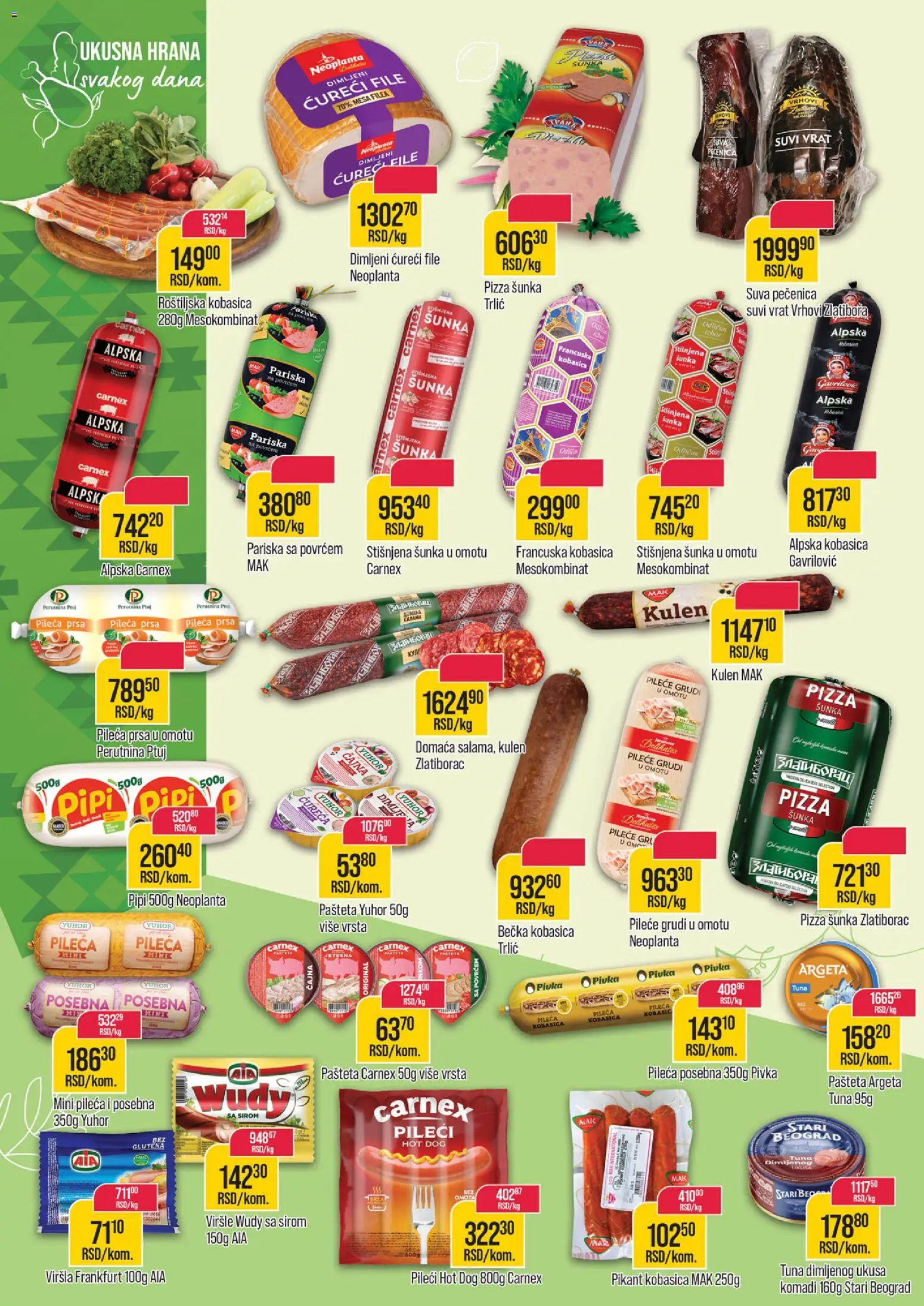 Zlatan Trag katalog - važi od 14.01.2026 | Strana: 6 | Proizvode: Pileće grudi, Kulen, Perutnina Ptuj, Šunka