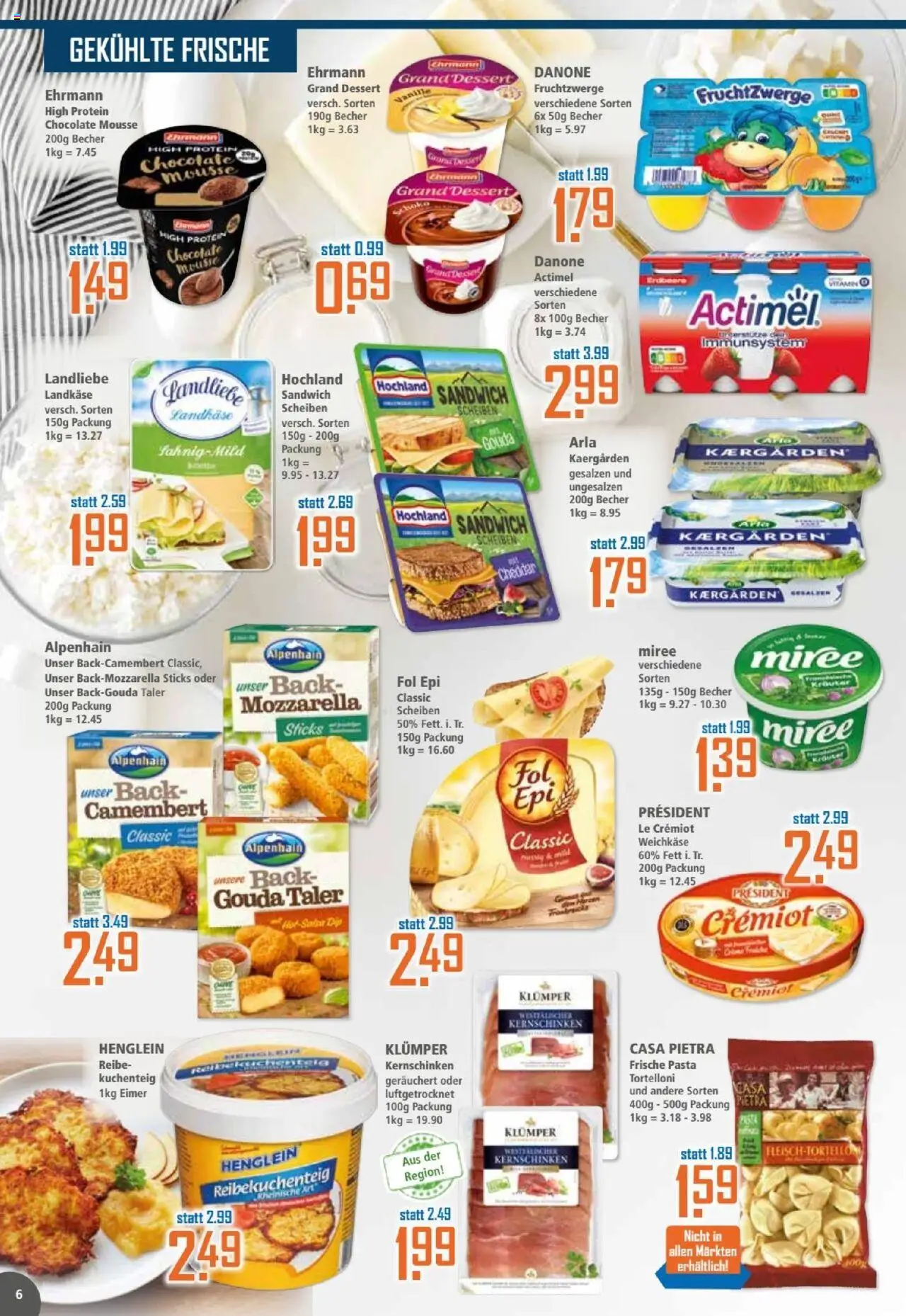 Klaas & Kock Prospekt – gültig ab 20.10.2025 | Seite: 6 | Produkte: Actimel, Fruchtzwerge, Mozzarella, Gouda
