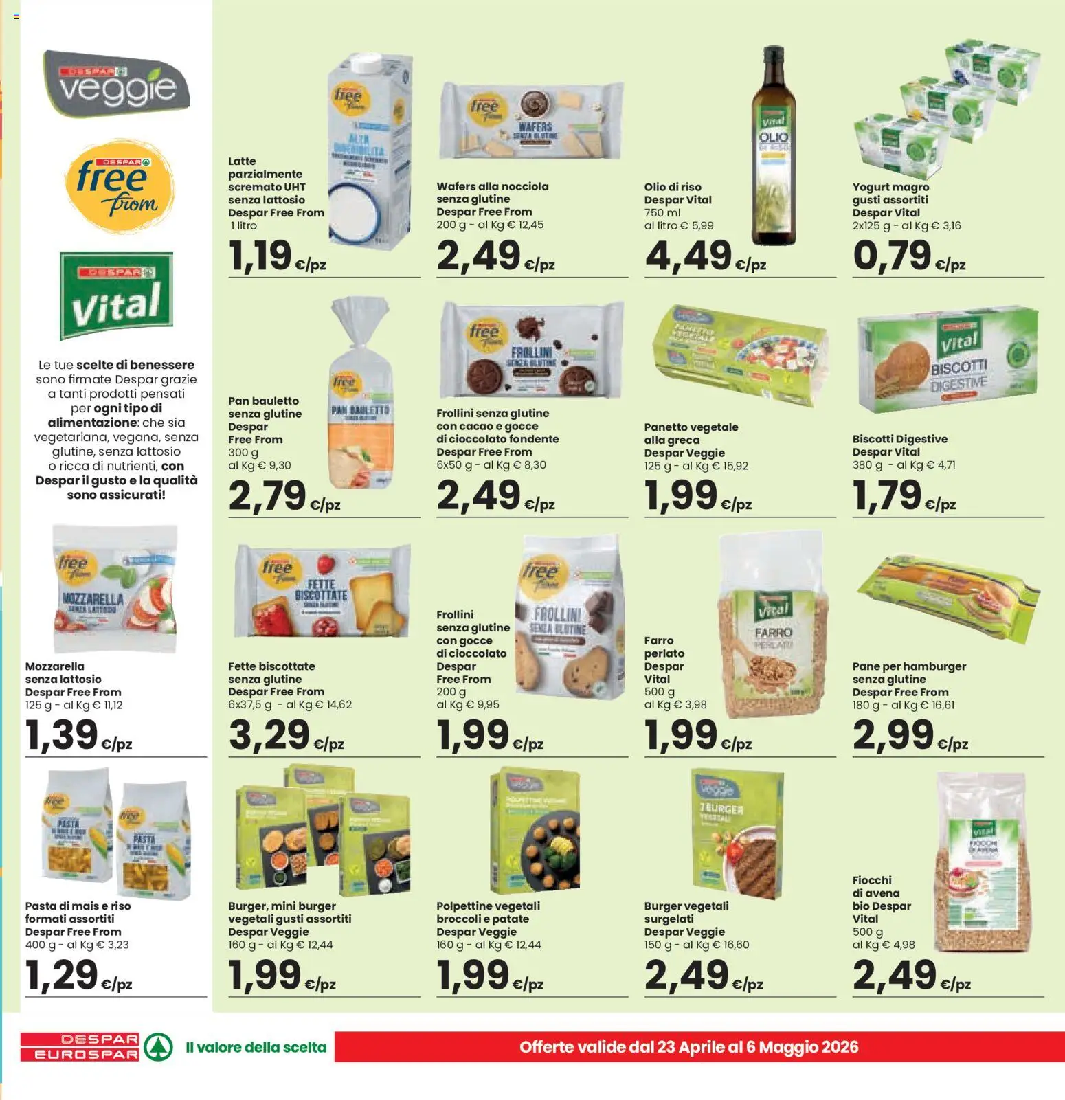 Volantino Eurospar del 23.04.2026 | Pagina: 11 | Prodotti: Yogurt, Mozzarella, Cacao, Fette biscottate