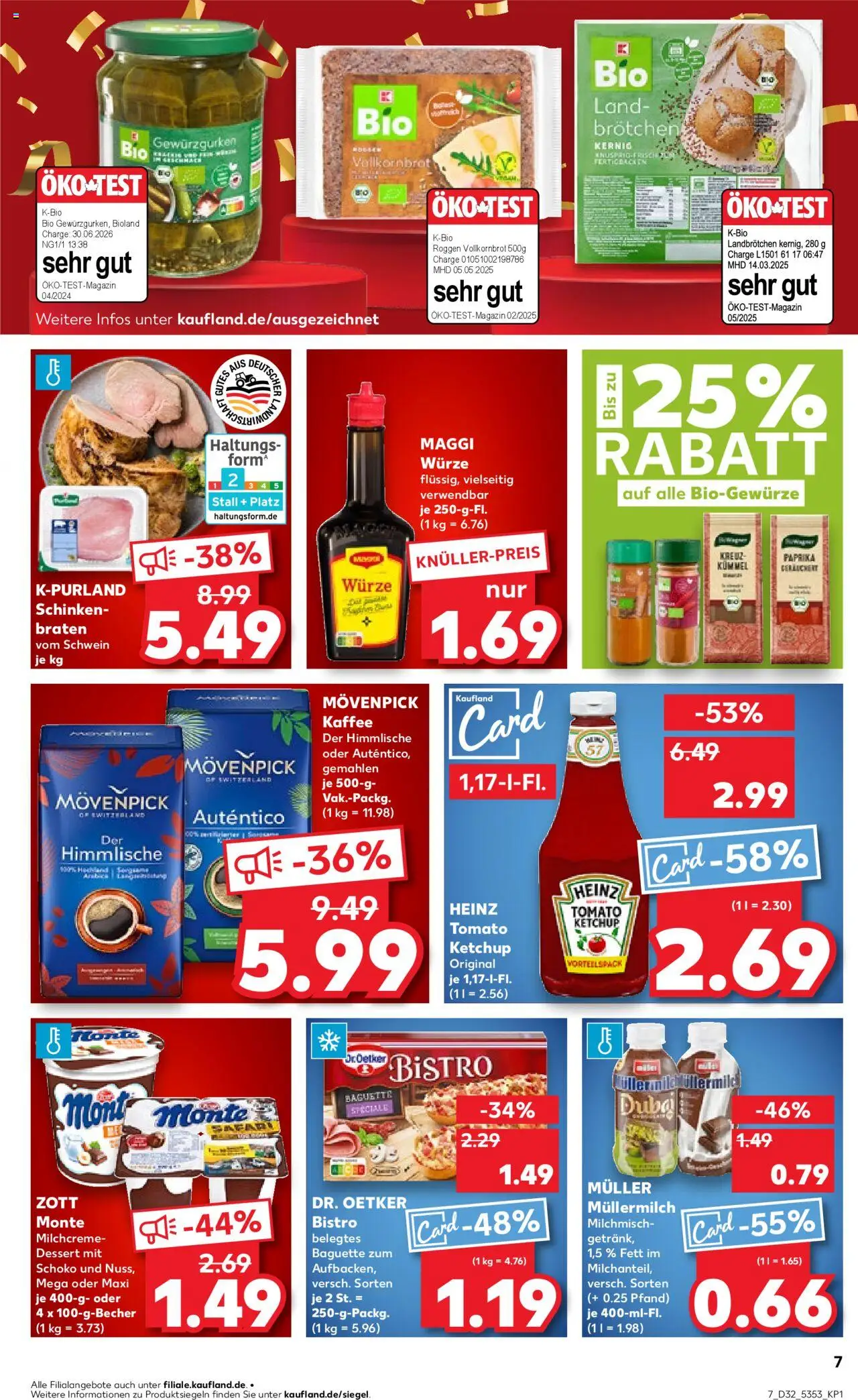 Kaufland prospekt Hamburg	 - gültig ab dem 07.08.2025 | Seite: 7 | Produkte: Vollkornbrot, Baguette, Müllermilch, Ketchup