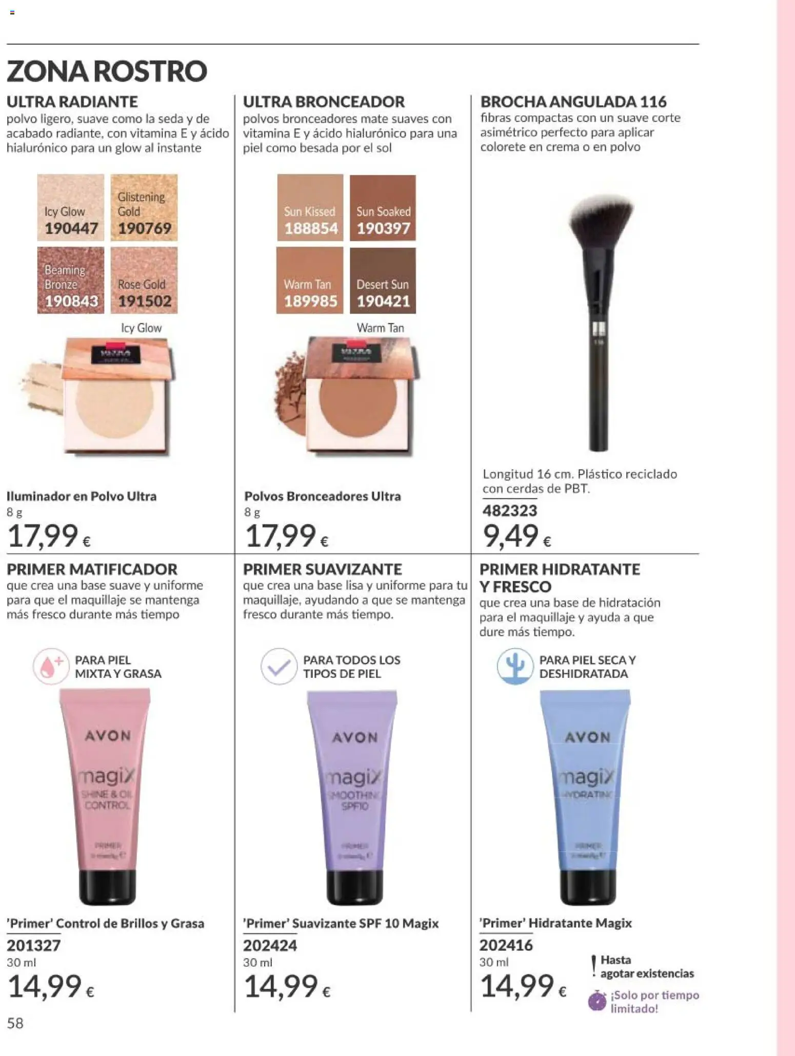 Catálogo AVON campaña 5 │ válido desde el 01.05.2026 | Página: 58 | Productos: Maquillaje, Polvo, Suavizante, Brocha